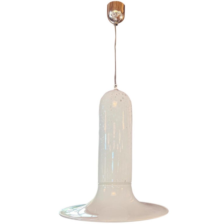 1 of the 2 Murano Glass Pendant Lamp by Barbini, 1970s For Sale 3
