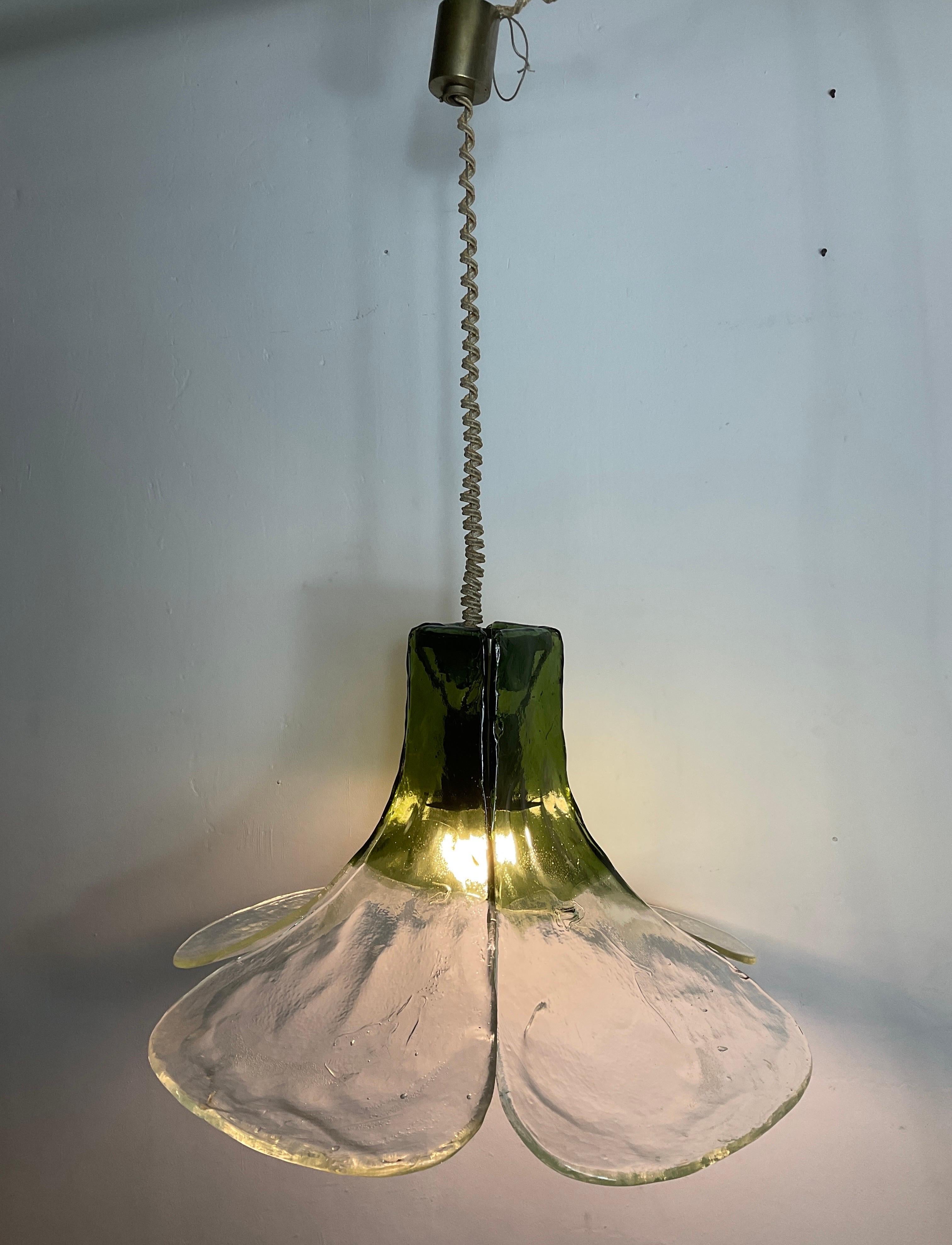 Mid-20th Century Murano glass pendant lamp by Carlo Nason, 60s For Sale
