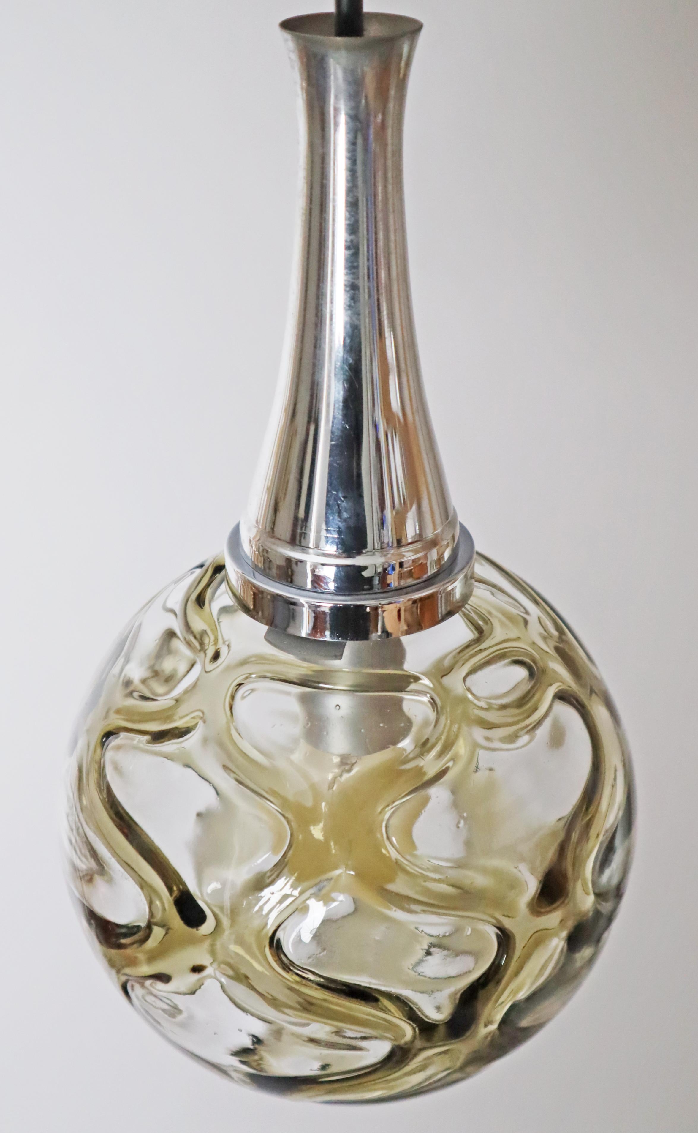 Murano Glass Pendant Lamp by Doria Leuchten Germany 1960s For Sale 8