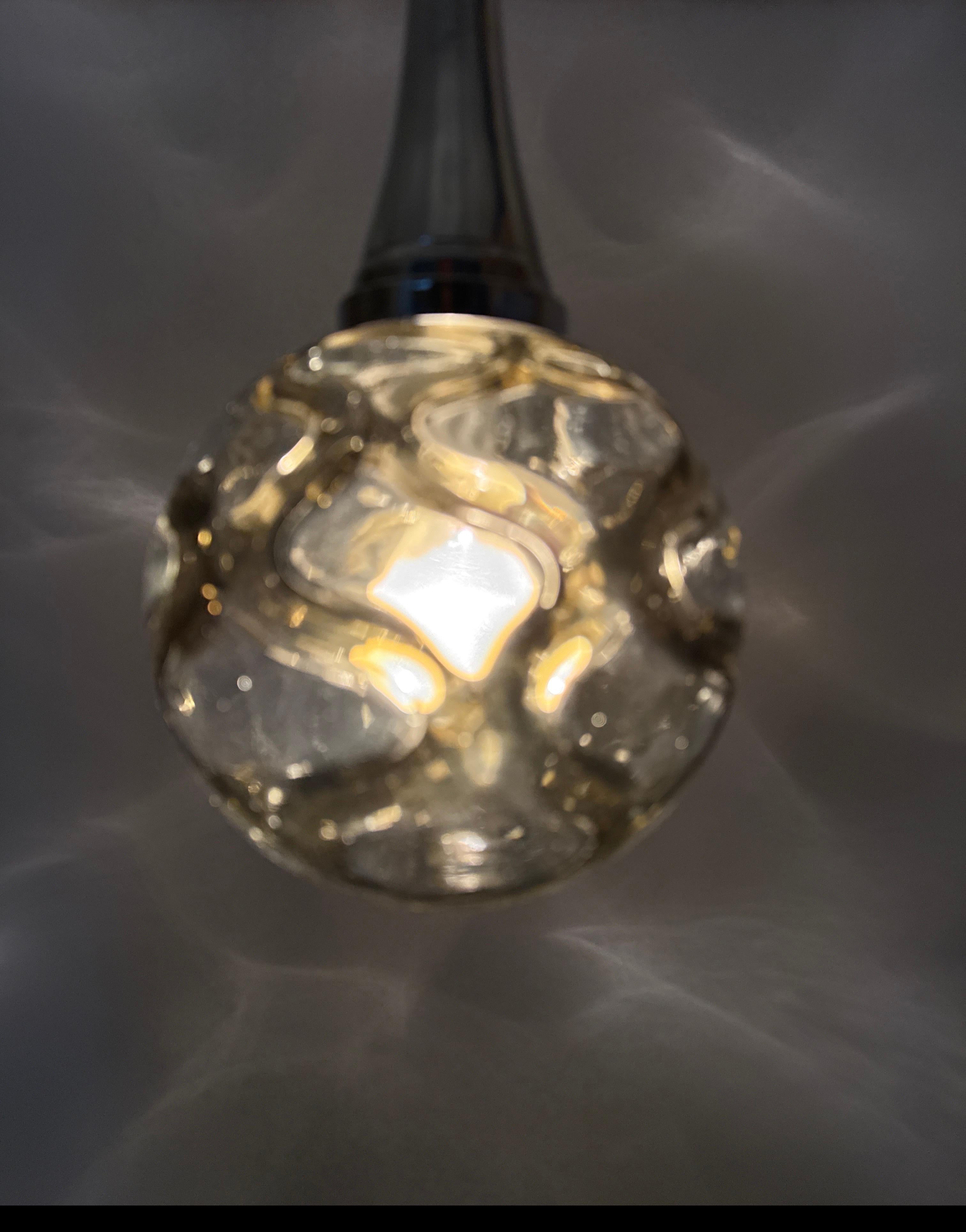 Mid-Century Modern Murano Glass Pendant Lamp by Doria Leuchten Germany 1960s For Sale