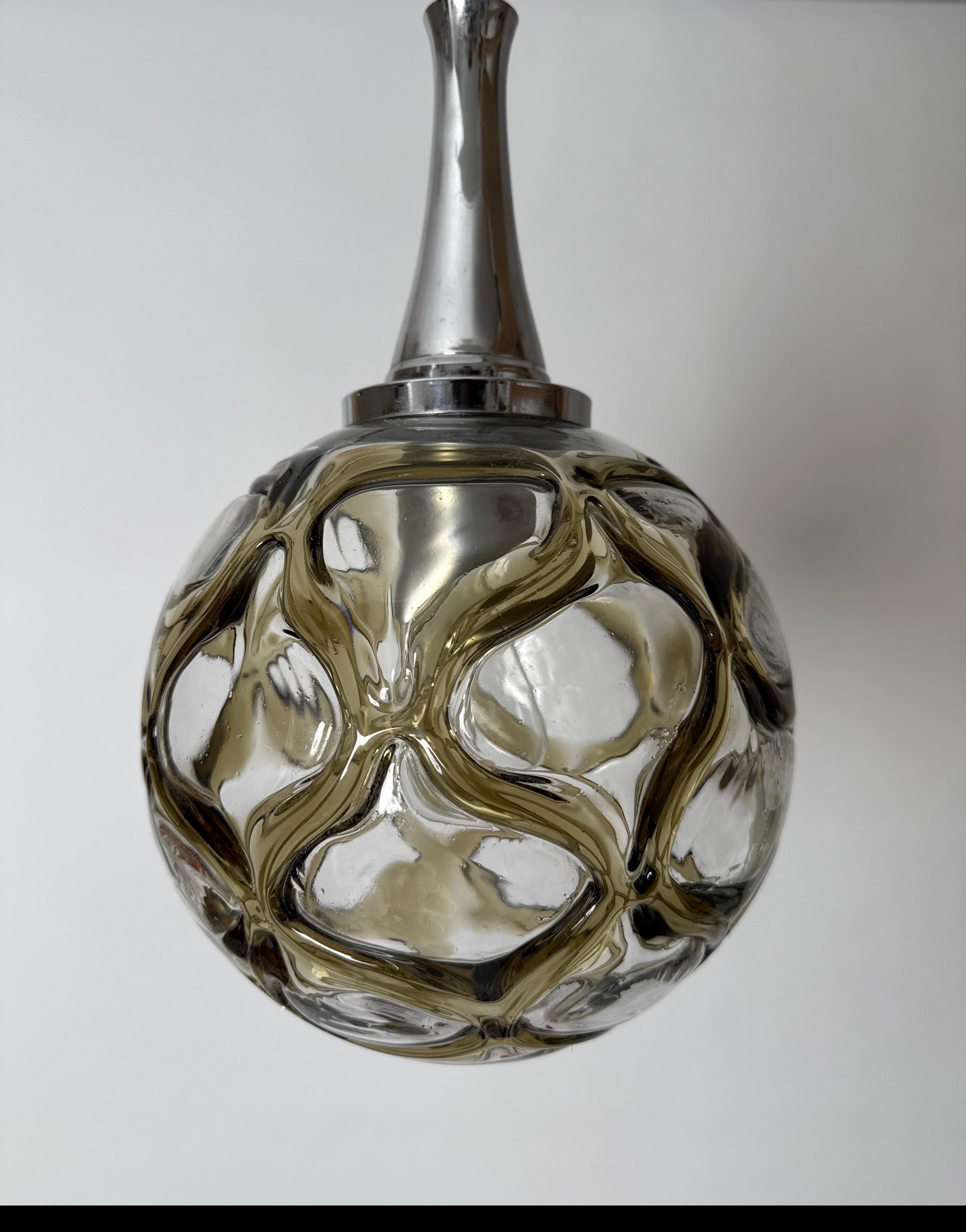 Tedesco Lampada a sospensione in vetro di Murano di Doria Leuchten Germany 1960s in vendita