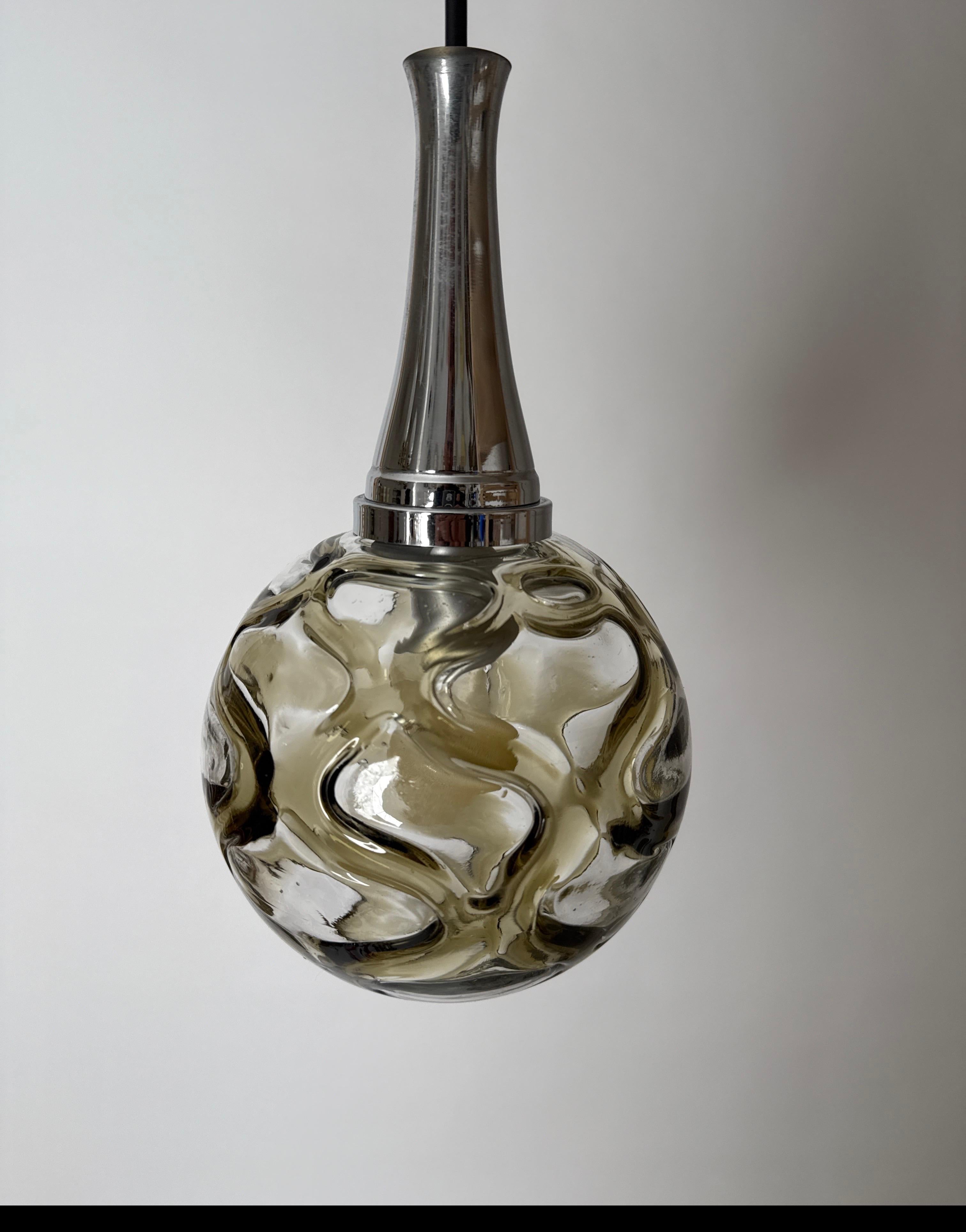 Hand-Crafted Murano Glass Pendant Lamp by Doria Leuchten Germany 1960s For Sale