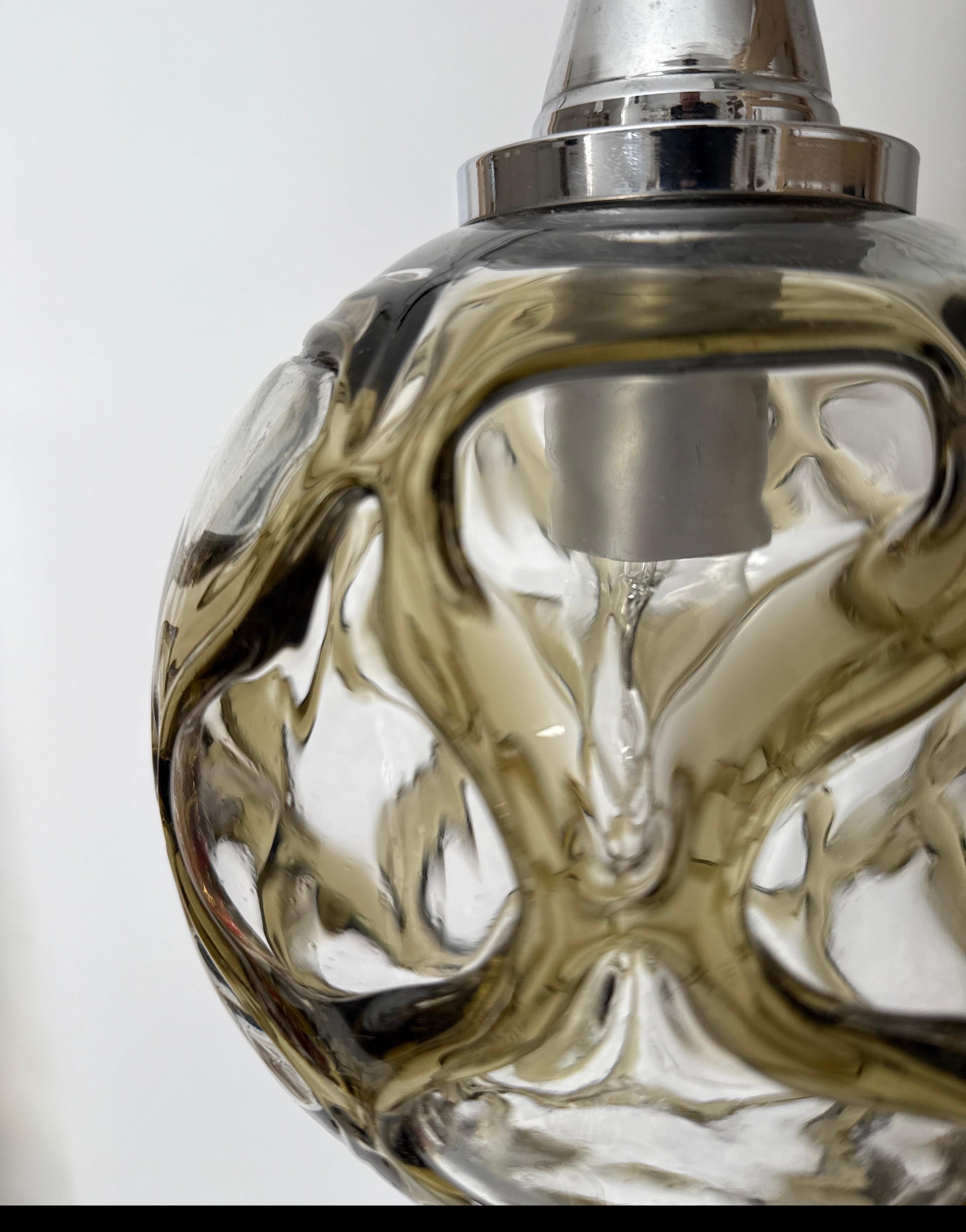 Fatto a mano Lampada a sospensione in vetro di Murano di Doria Leuchten Germany 1960s in vendita