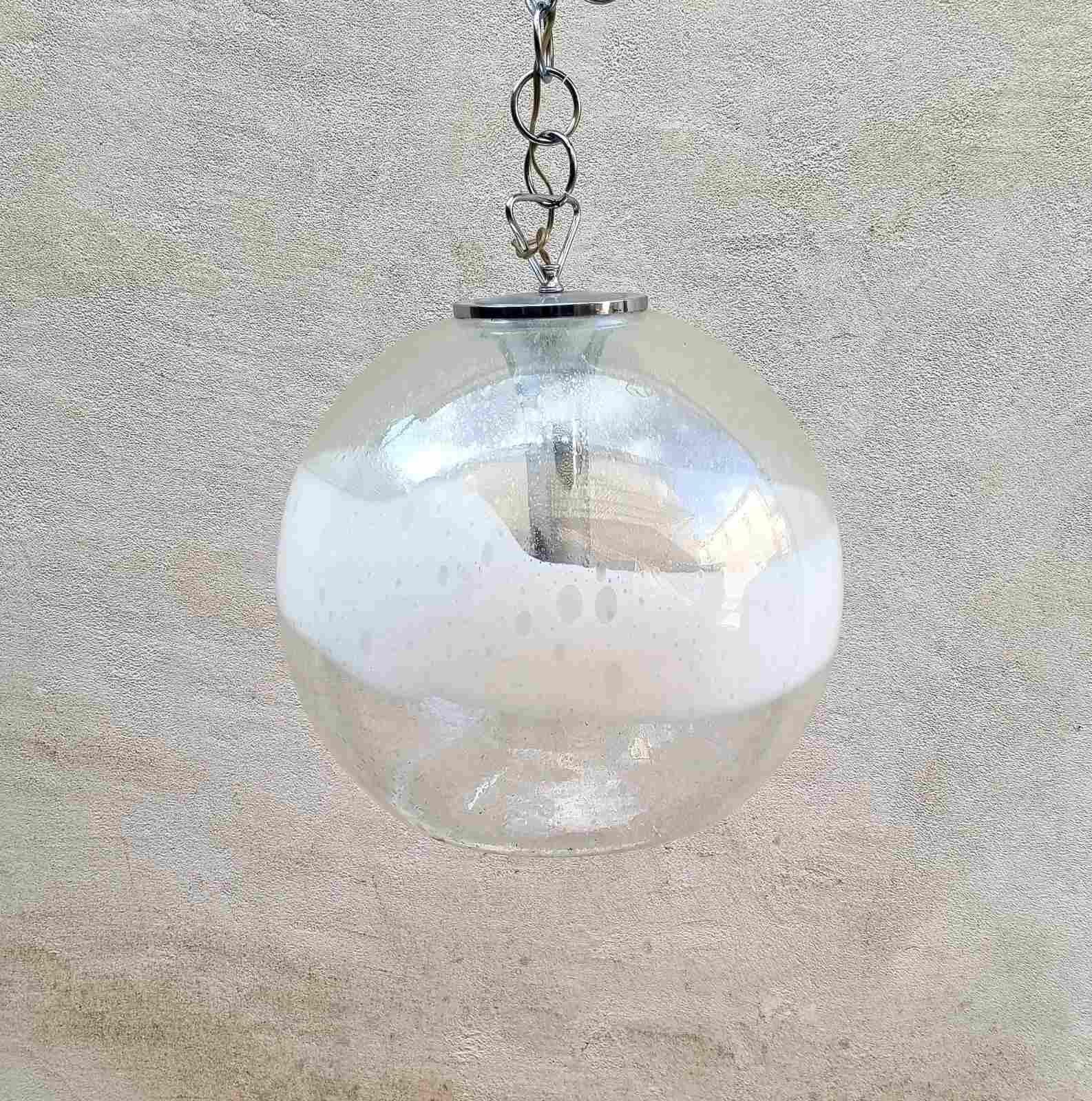 Lampe suspendue en verre de Murano par Ettore Fantasia et Gino Poli pour Sothis, Italie, années 60 en vente 3