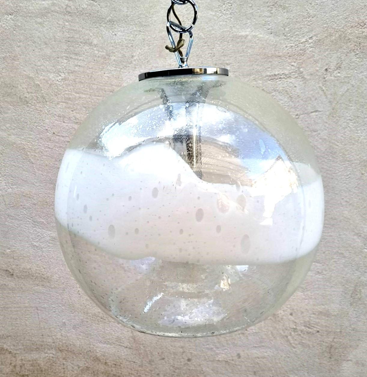italien Lampe suspendue en verre de Murano par Ettore Fantasia et Gino Poli pour Sothis, Italie, années 60 en vente