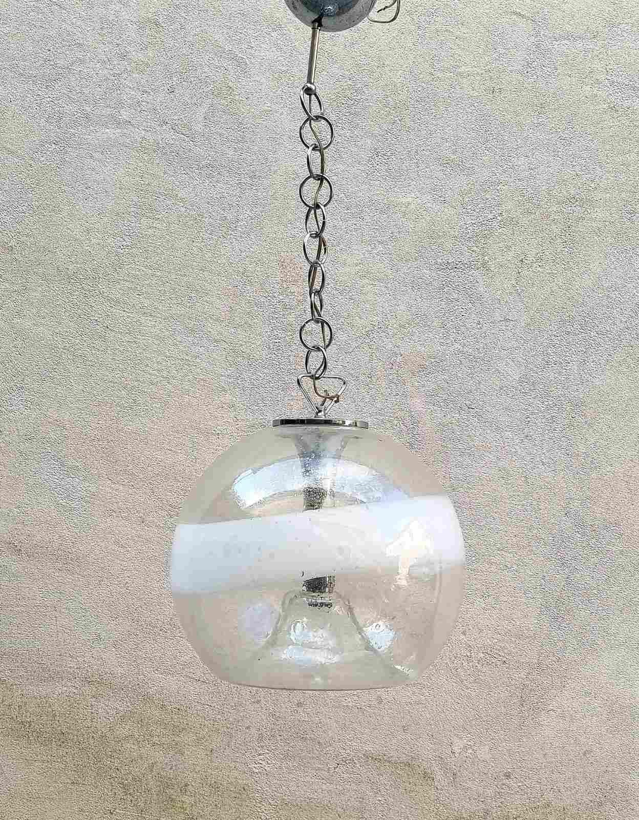 Verre de Murano Lampe suspendue en verre de Murano par Ettore Fantasia et Gino Poli pour Sothis, Italie, années 60 en vente