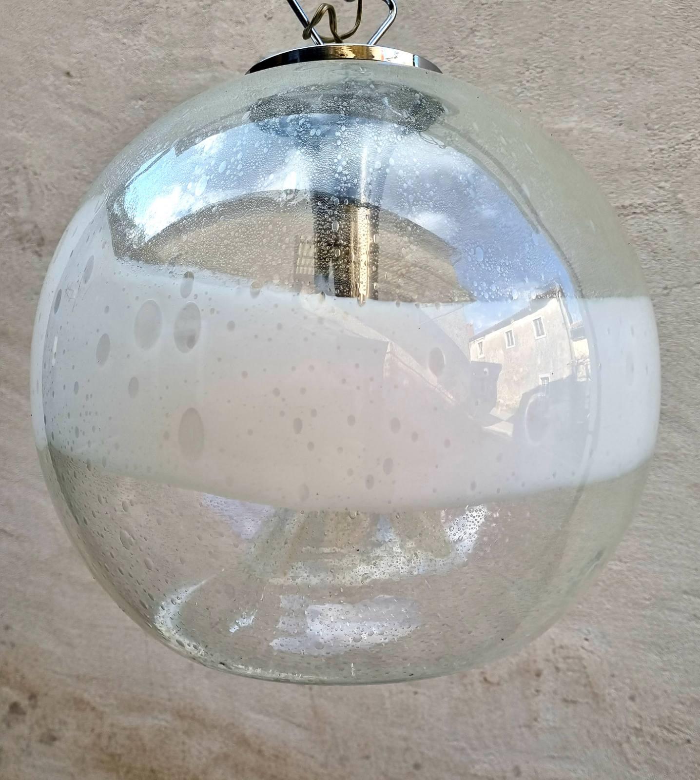 Lampe suspendue en verre de Murano par Ettore Fantasia et Gino Poli pour Sothis, Italie, années 60 en vente 2