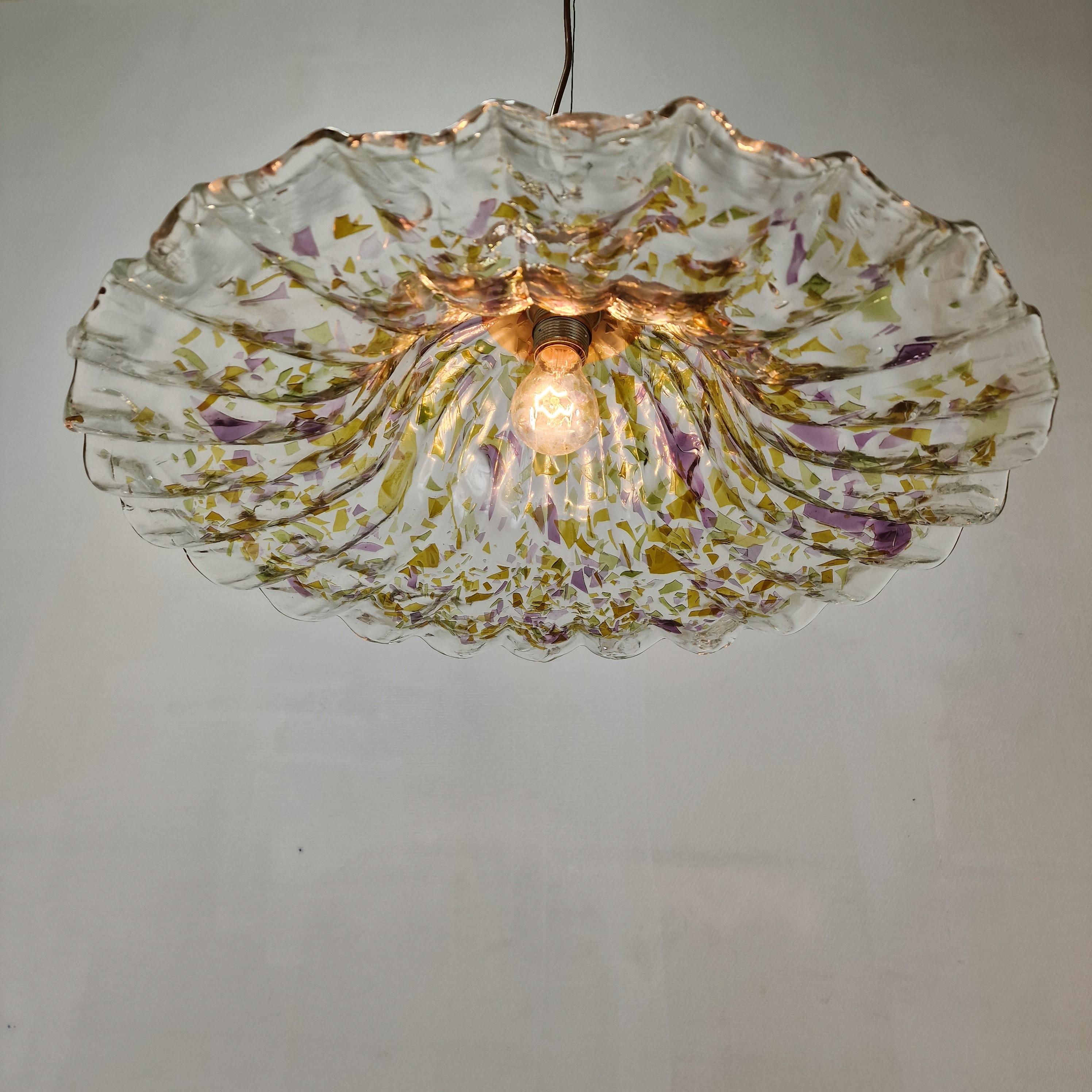 Hand-Crafted Murano Glass Pendant Lamp by 