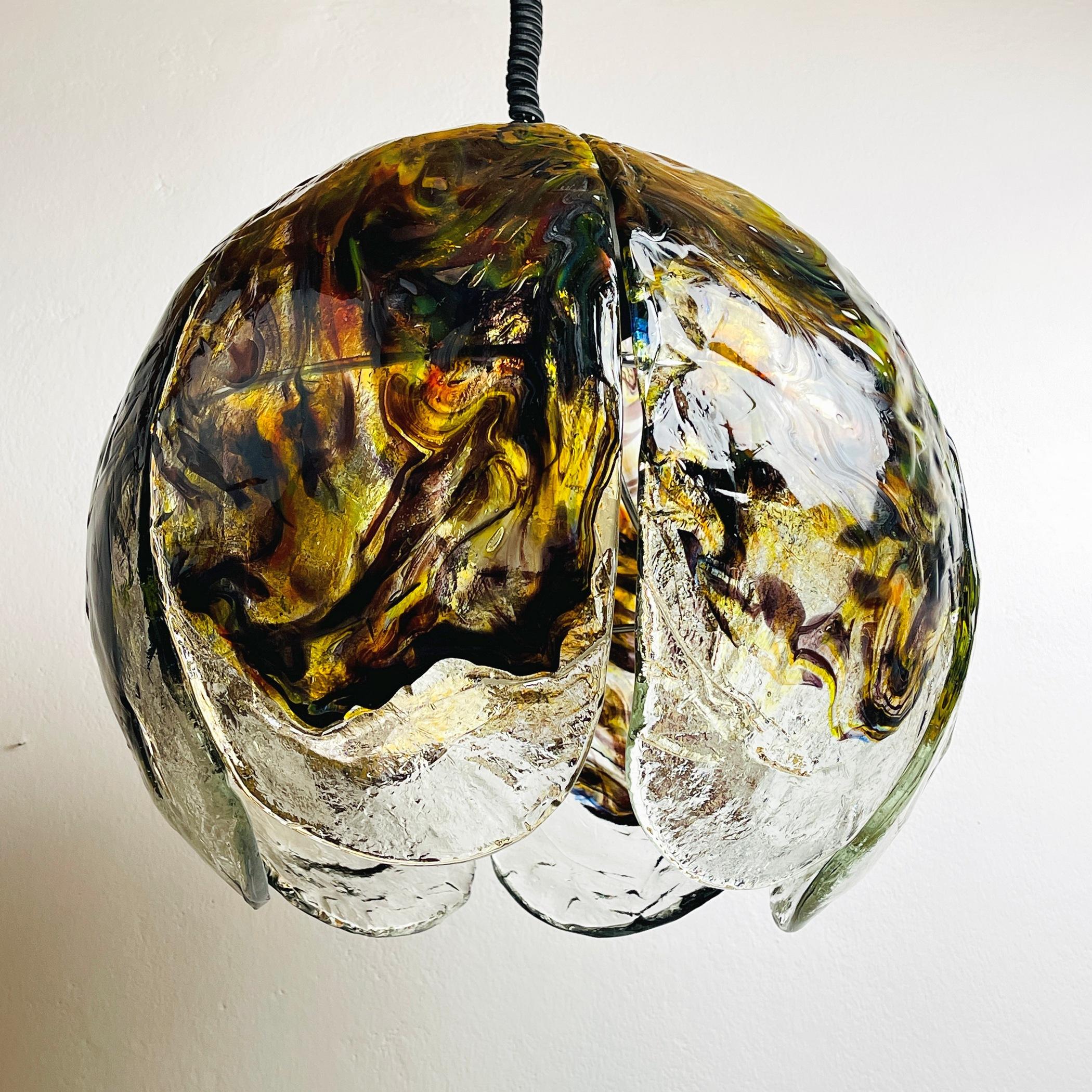 Murano Glass Pendant Lamp by Mazzega, Italy, 1970s For Sale 5
