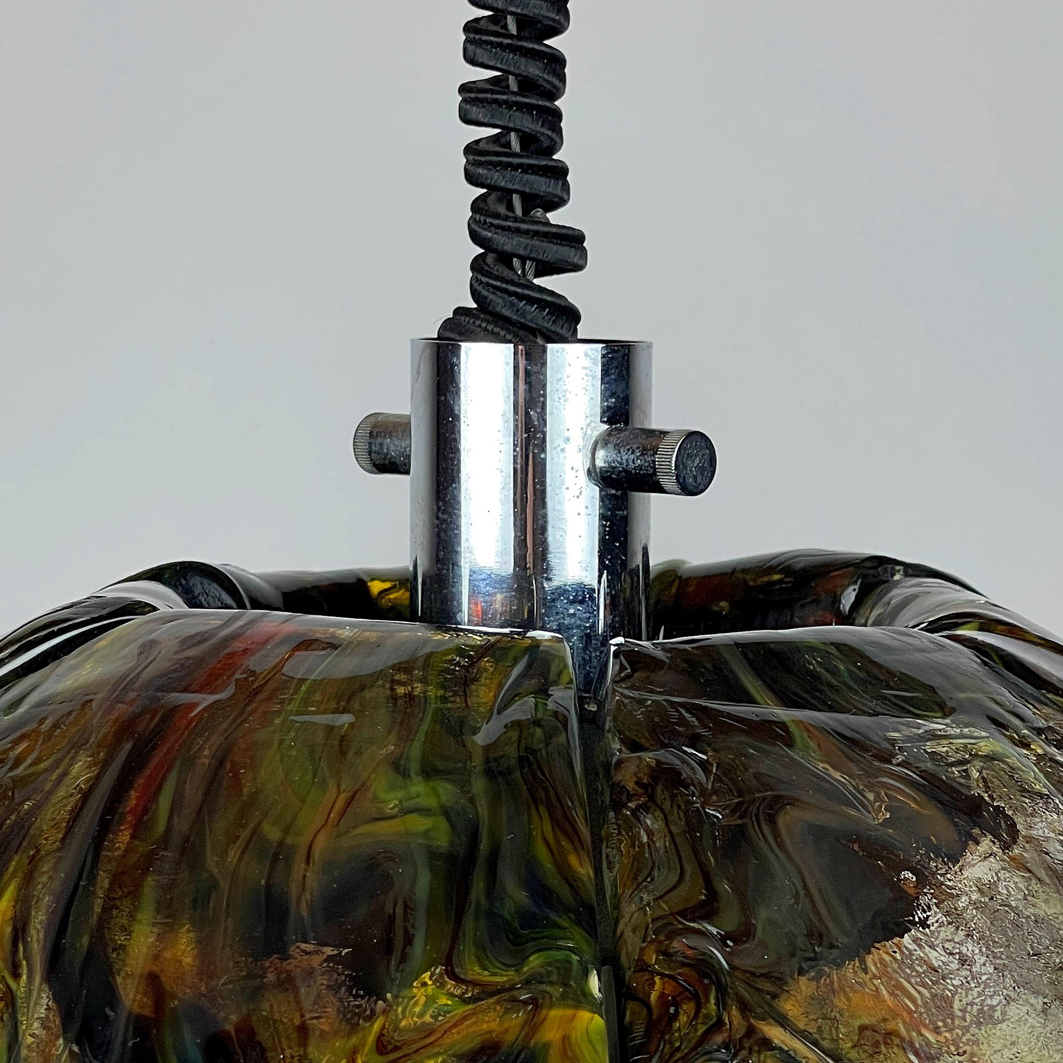 Murano Glass Pendant Lamp by Mazzega, Italy, 1970s For Sale 7