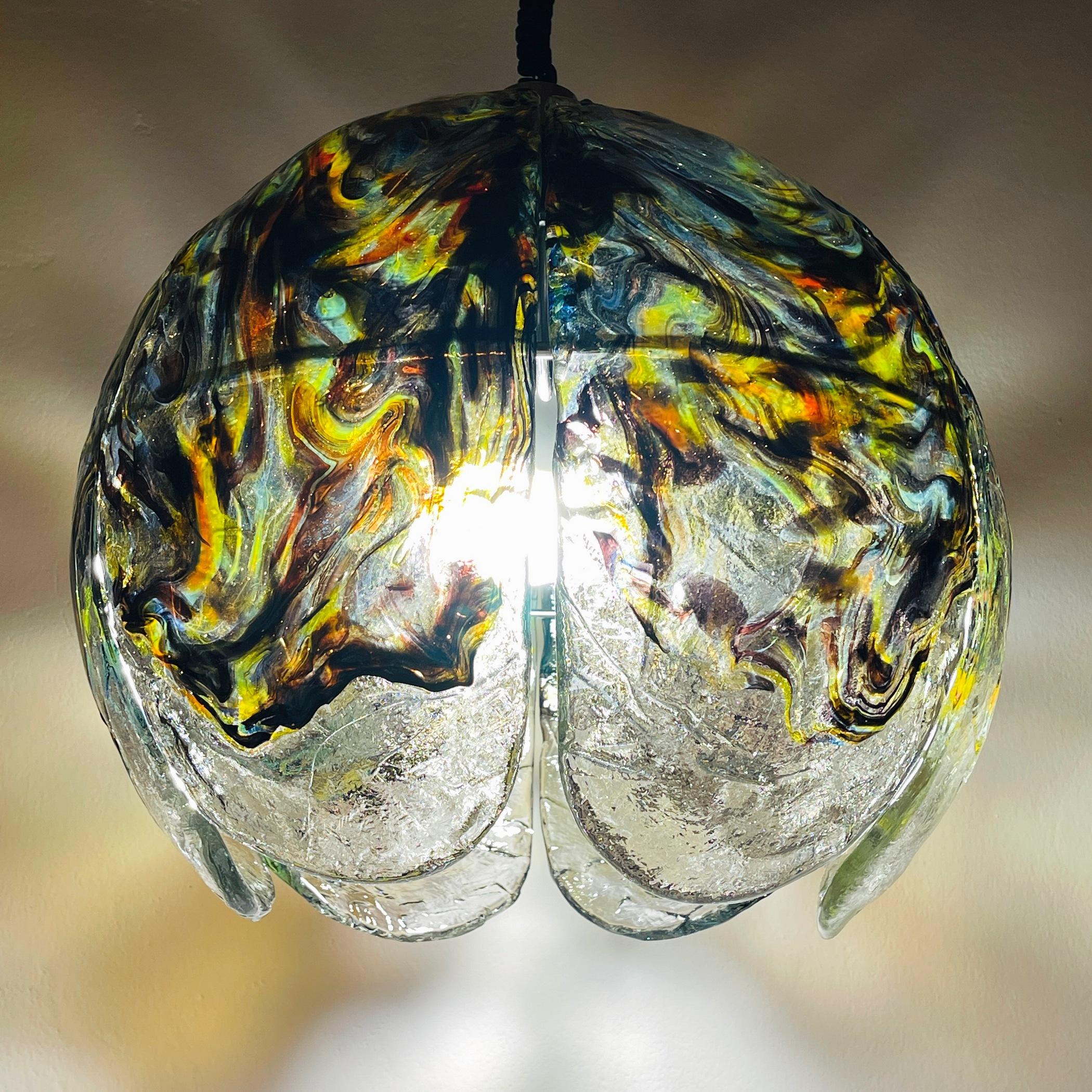Murano Glass Pendant Lamp by Mazzega, Italy, 1970s For Sale 9
