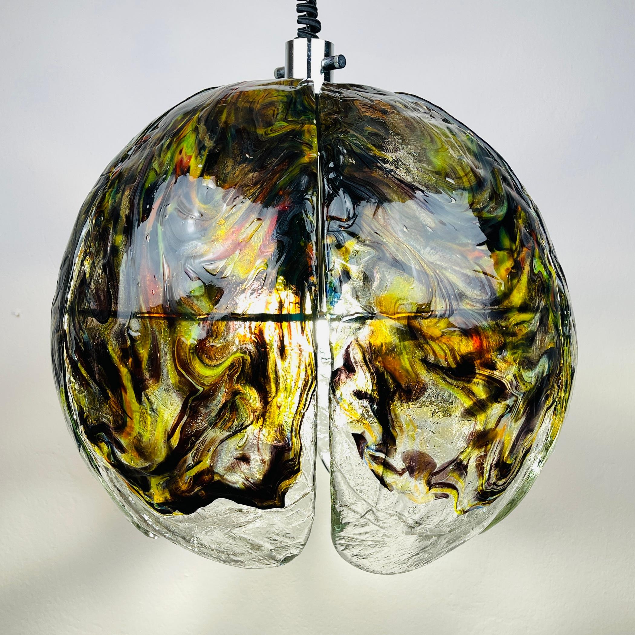 Murano Glass Pendant Lamp by Mazzega, Italy, 1970s For Sale 1