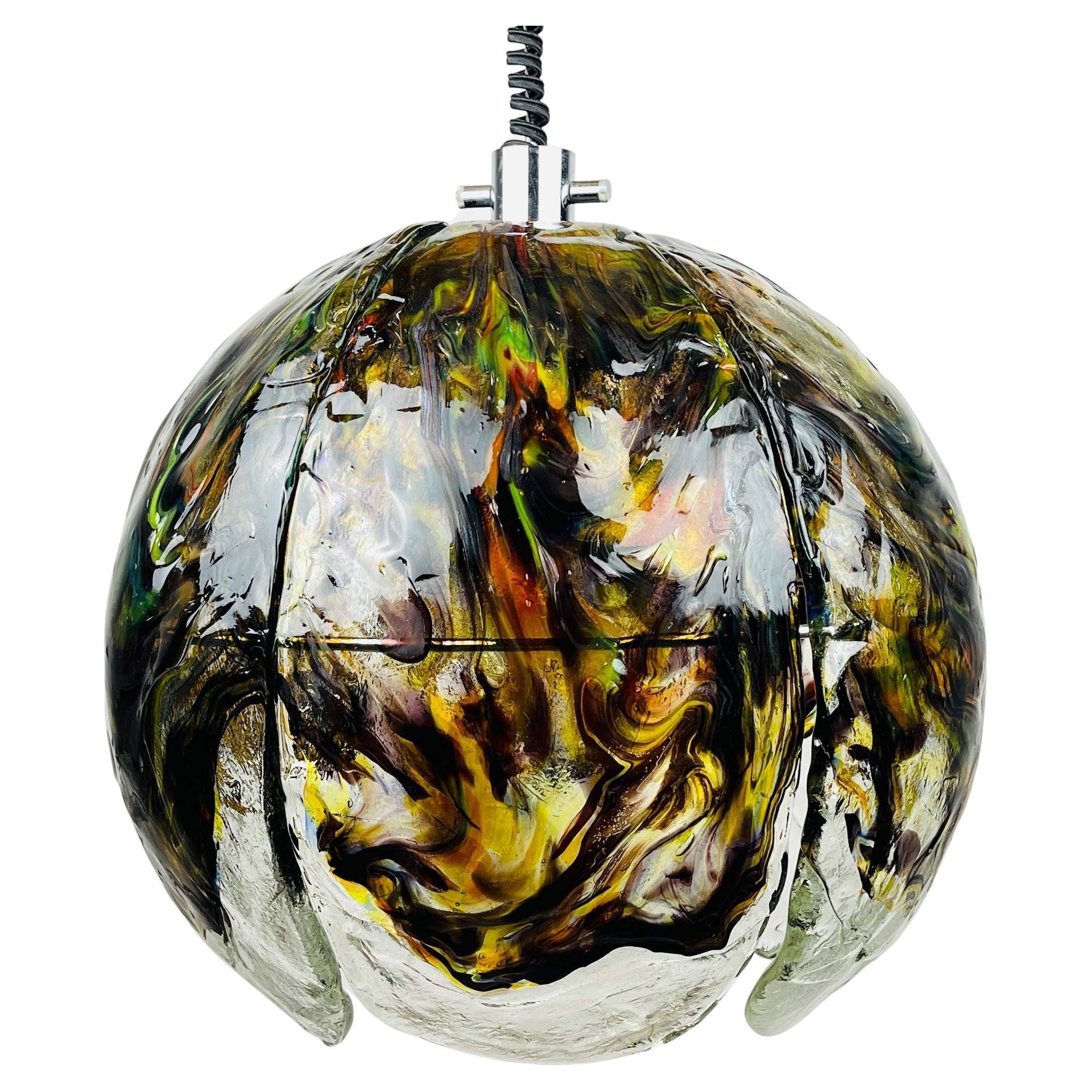 Murano Glass Pendant Lamp by Mazzega, Italy, 1970s For Sale
