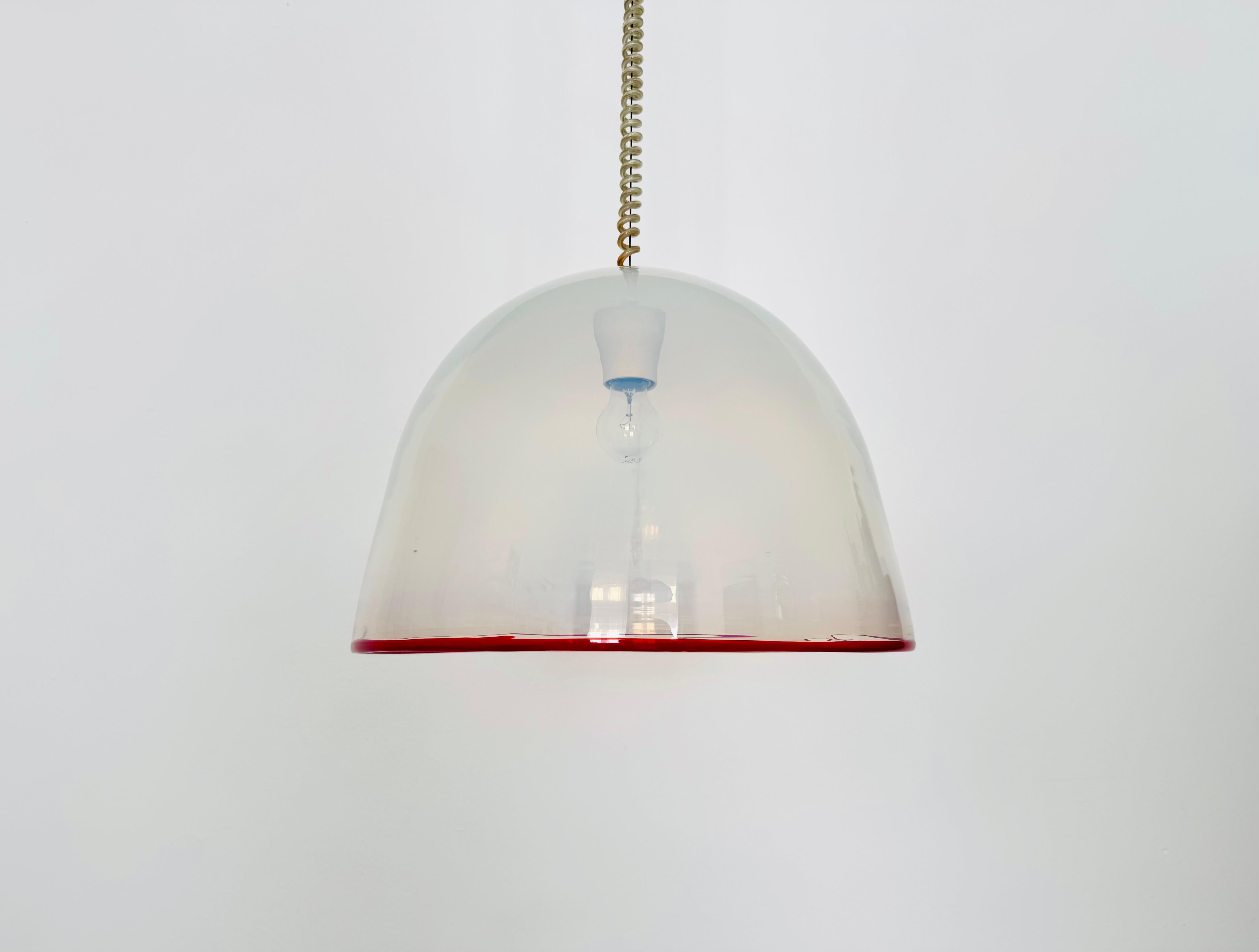 Mid-Century Modern Lampe suspendue en verre de Murano par Roberto Pamio & Renato Toso pour Leucos en vente
