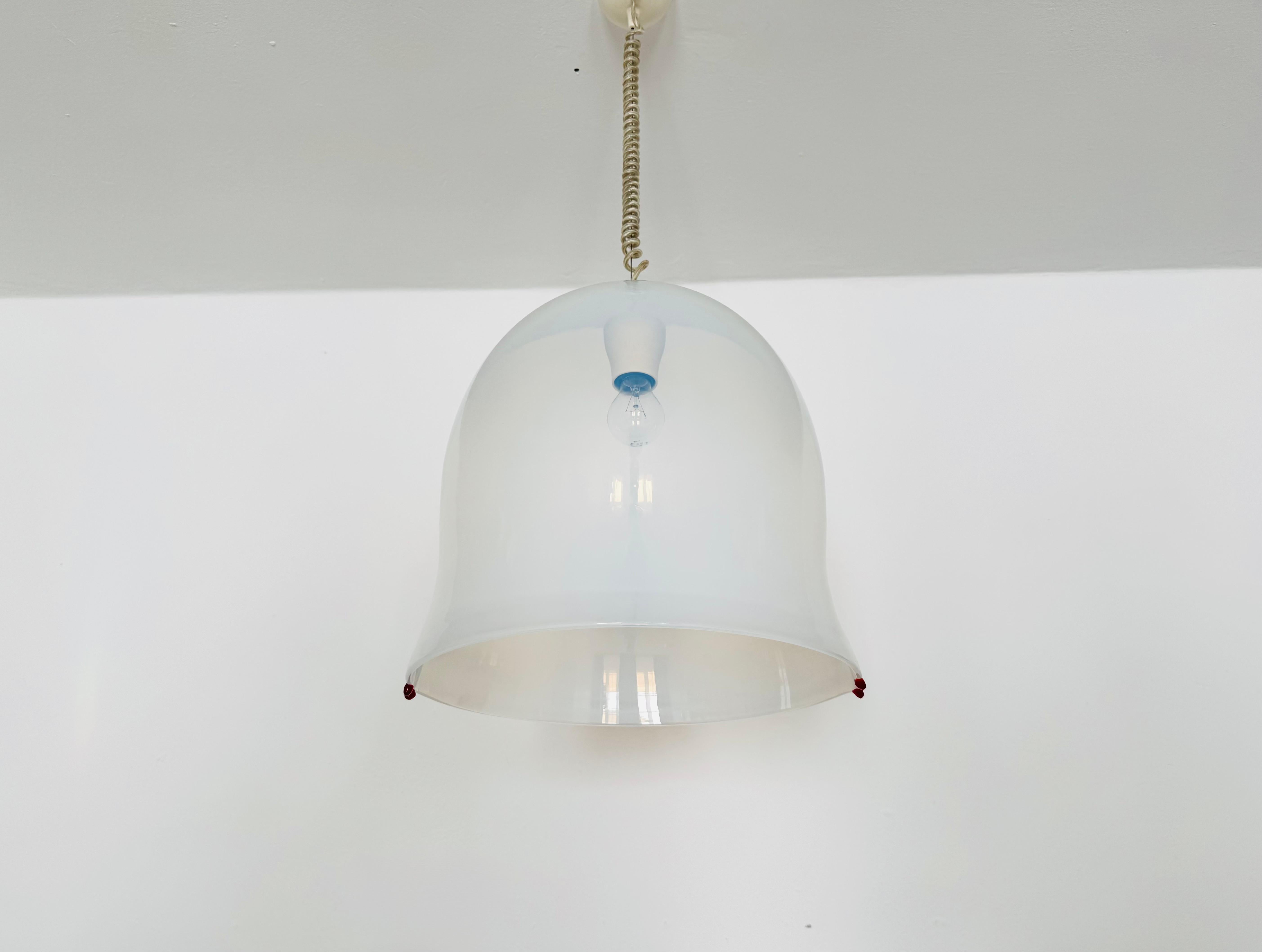 Mid-Century Modern Murano Glass Pendant Lamp by Roberto Pamio and Renato Toso for Leucos For Sale