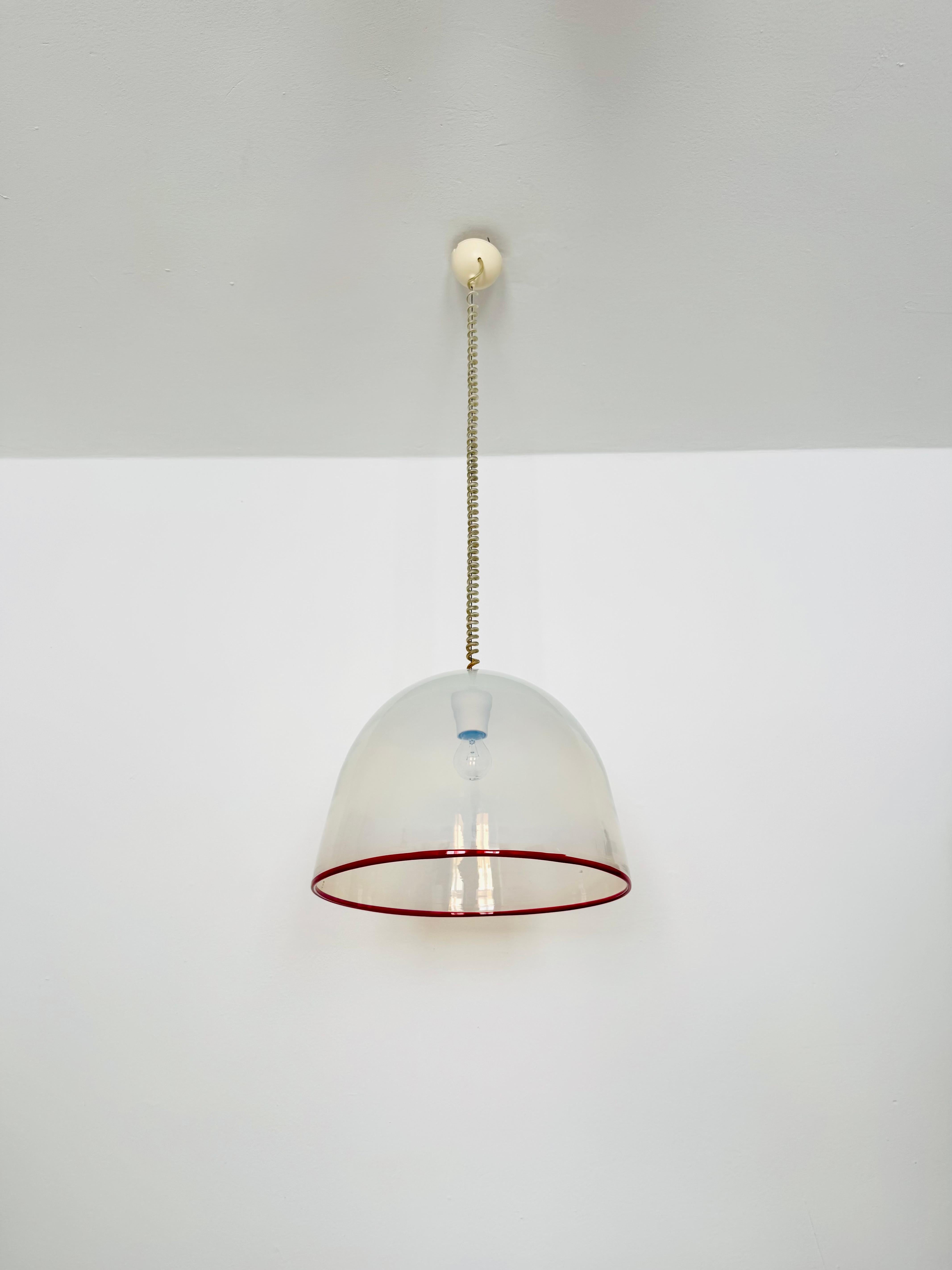 italien Lampe suspendue en verre de Murano par Roberto Pamio & Renato Toso pour Leucos en vente