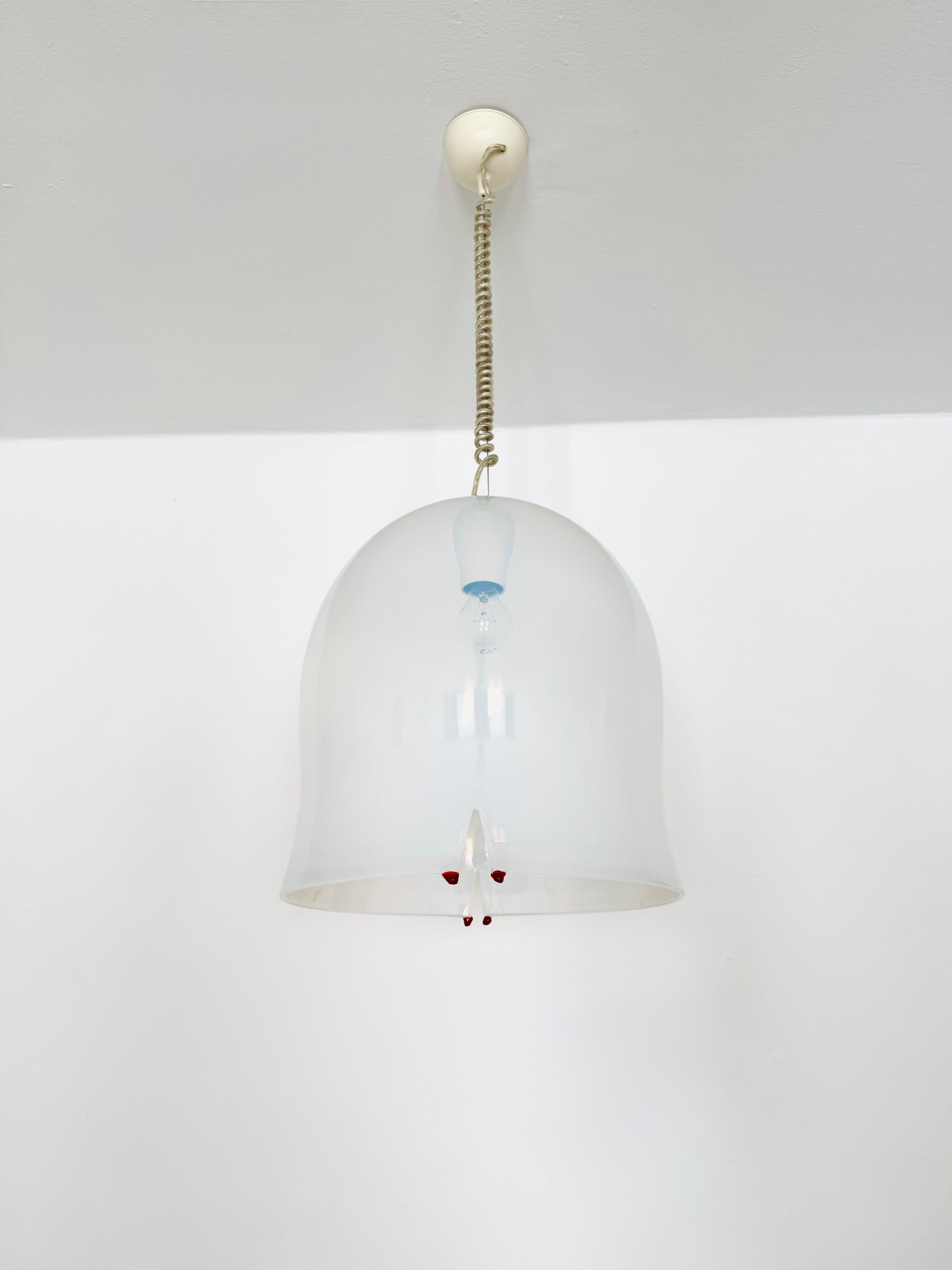 Mid-20th Century Murano Glass Pendant Lamp by Roberto Pamio and Renato Toso for Leucos For Sale