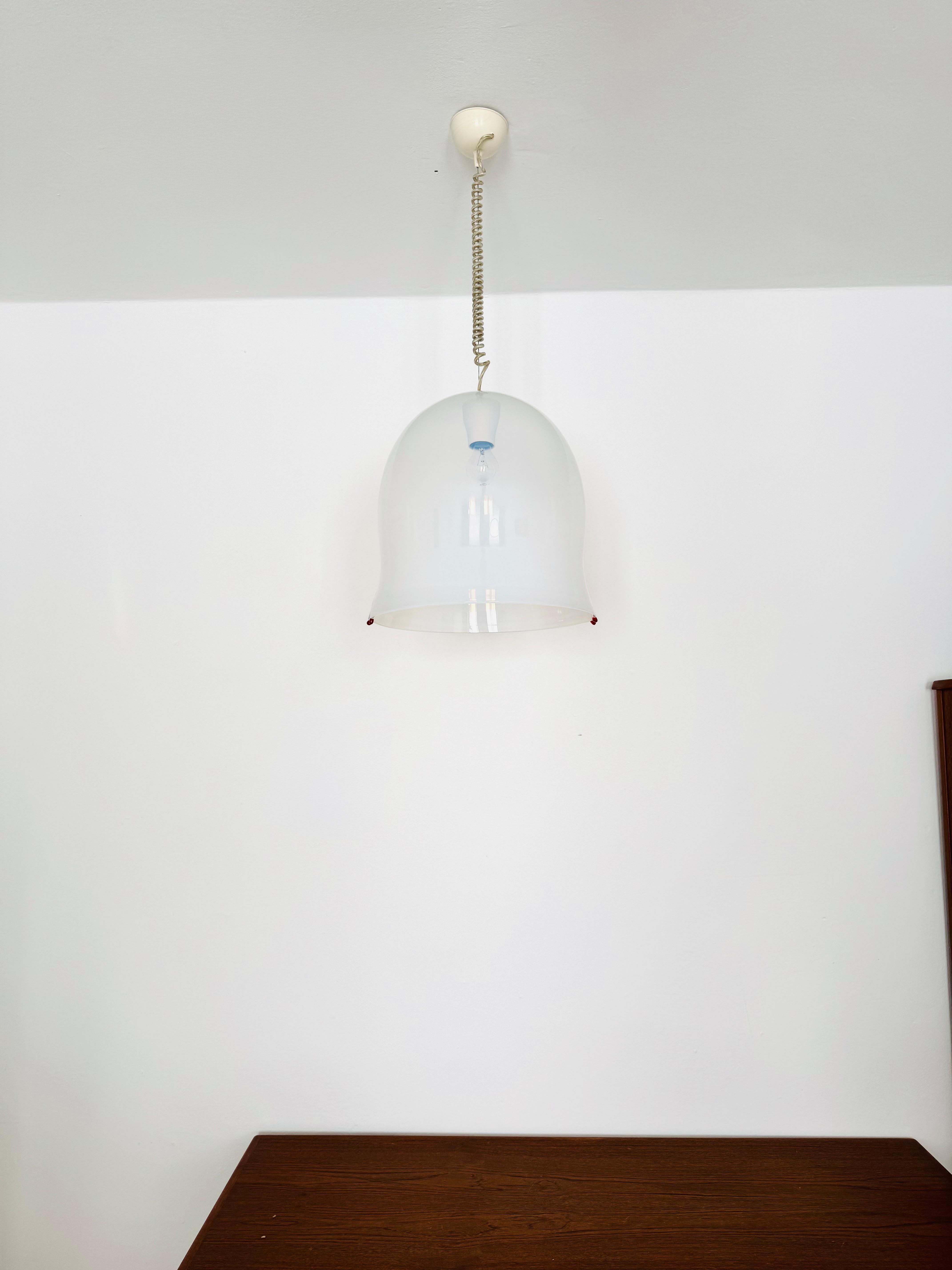 Metal Murano Glass Pendant Lamp by Roberto Pamio and Renato Toso for Leucos For Sale