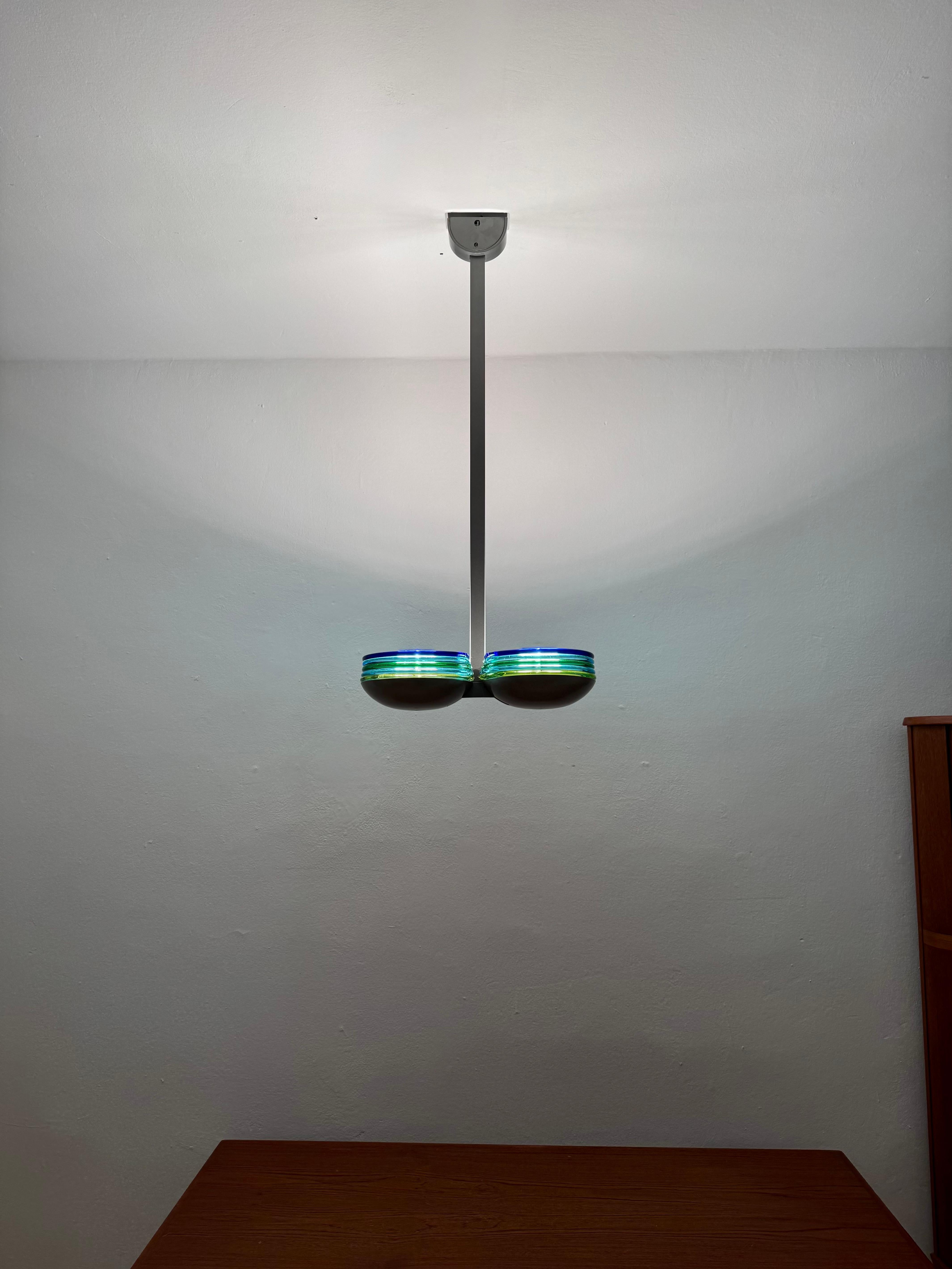Lámpara colgante de cristal de Murano de Roberto Pamio para Leucos en venta 3