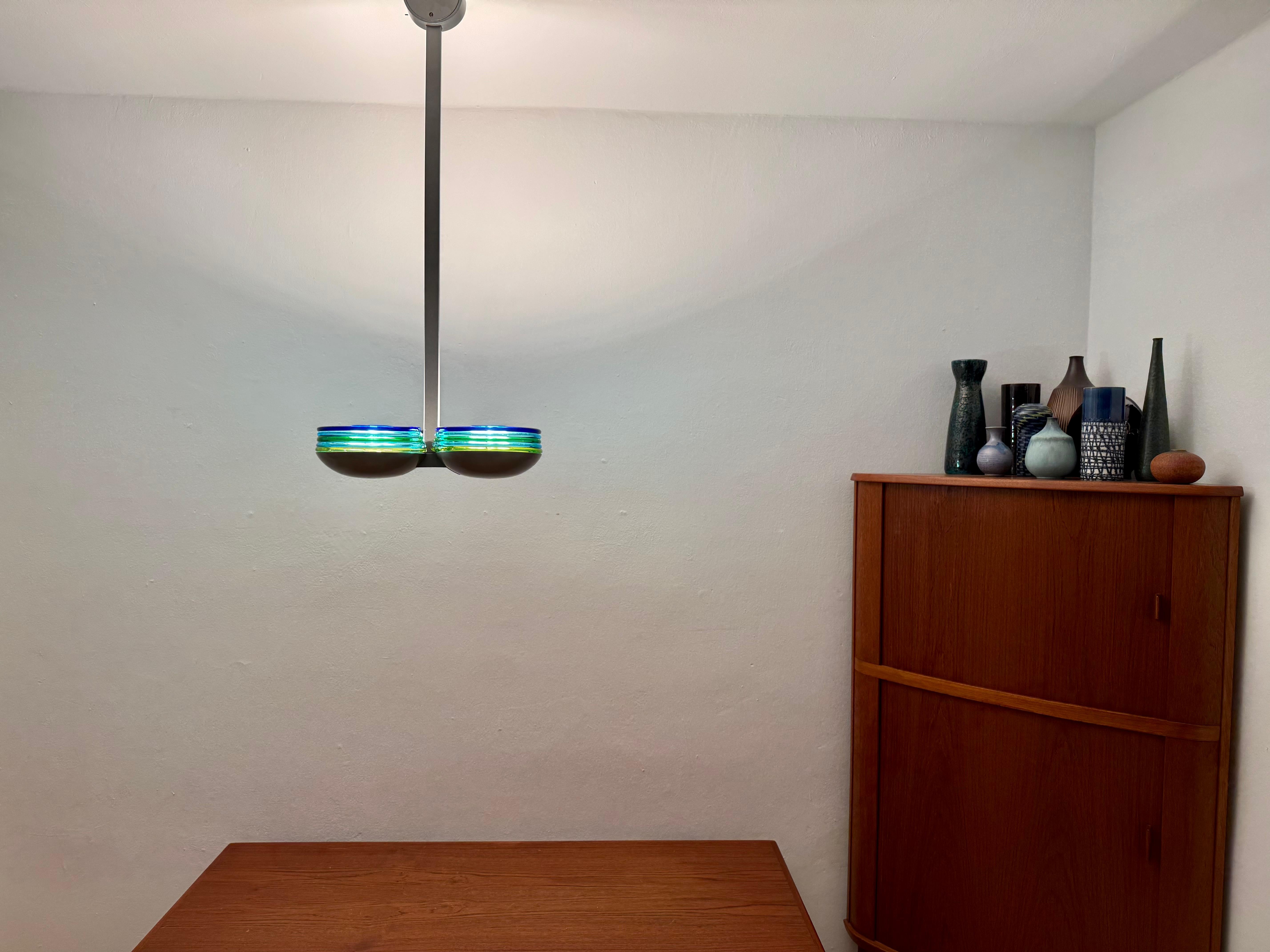 Lámpara colgante de cristal de Murano de Roberto Pamio para Leucos en venta 4