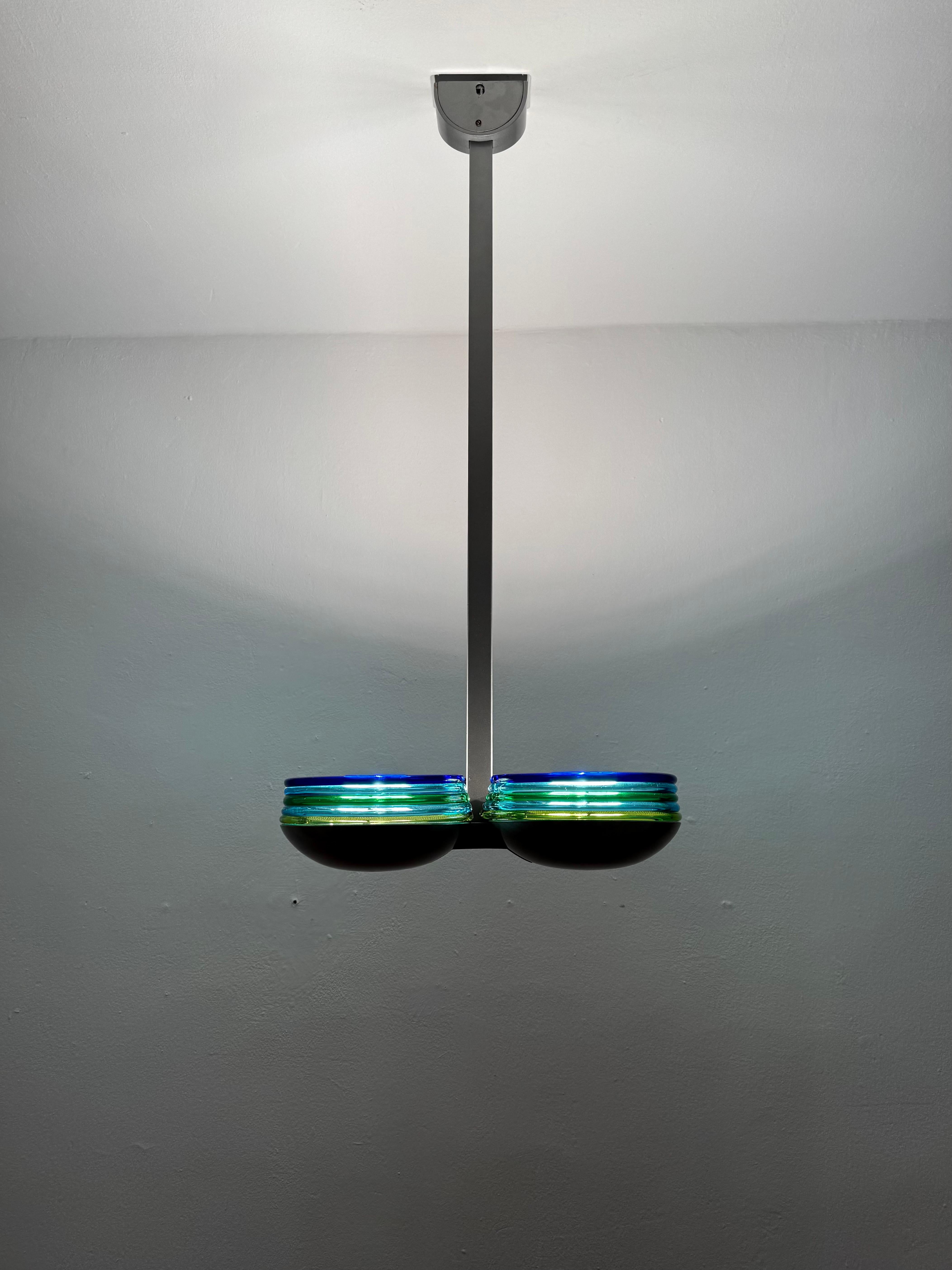 Lámpara colgante de cristal de Murano de Roberto Pamio para Leucos en venta 2