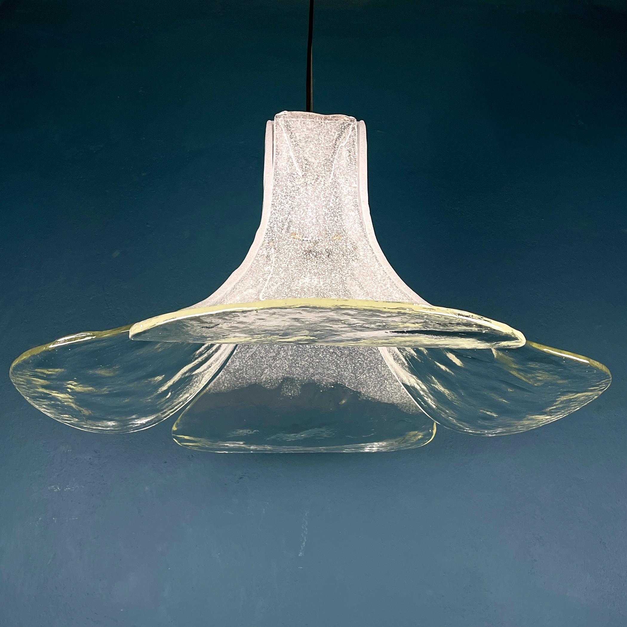 Italian Murano glass pendant lamp Flower by Carlo Nason for AV Mazzega Italy 1970s  For Sale