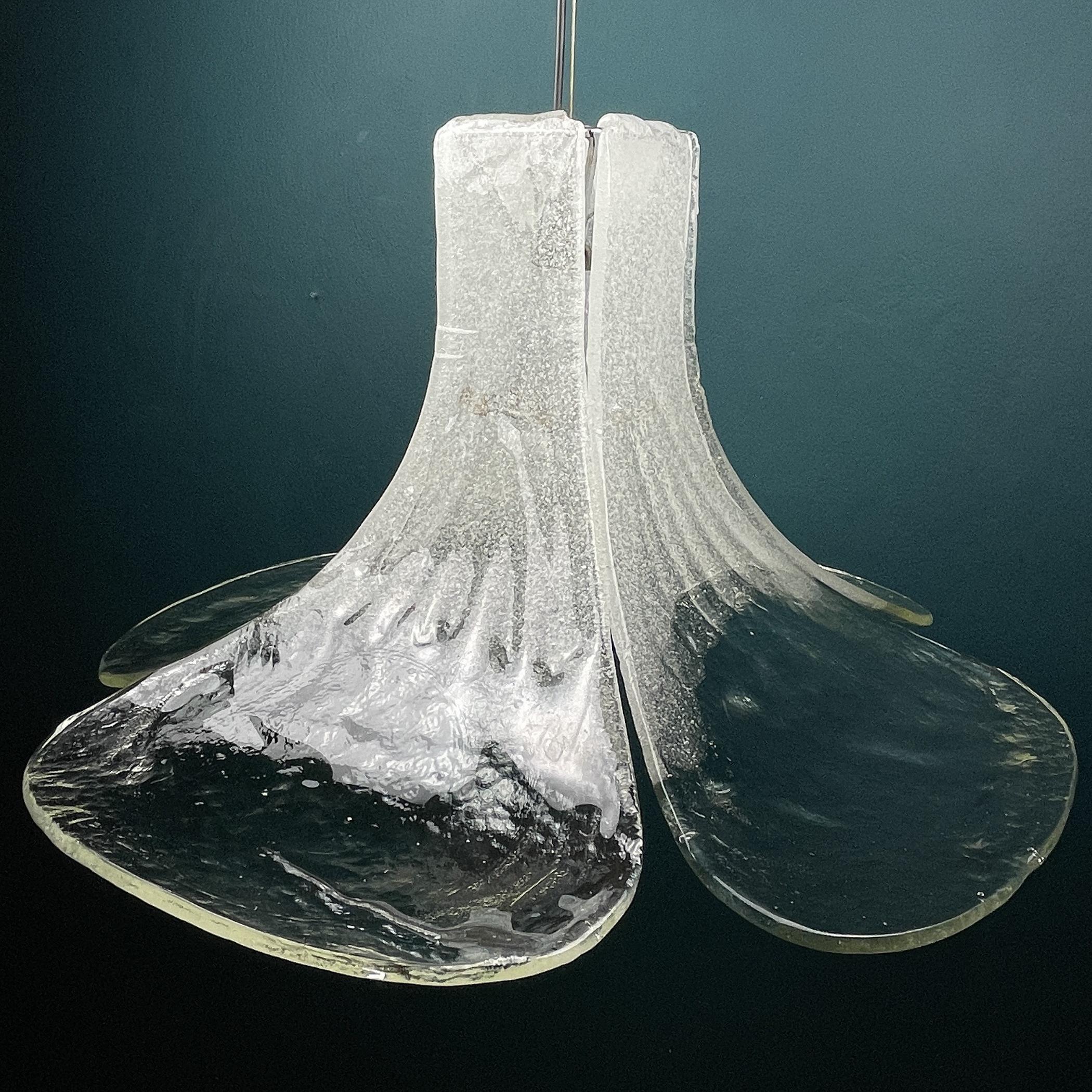 20th Century Murano glass pendant lamp Flower by Carlo Nason for AV Mazzega Italy 1970s  For Sale