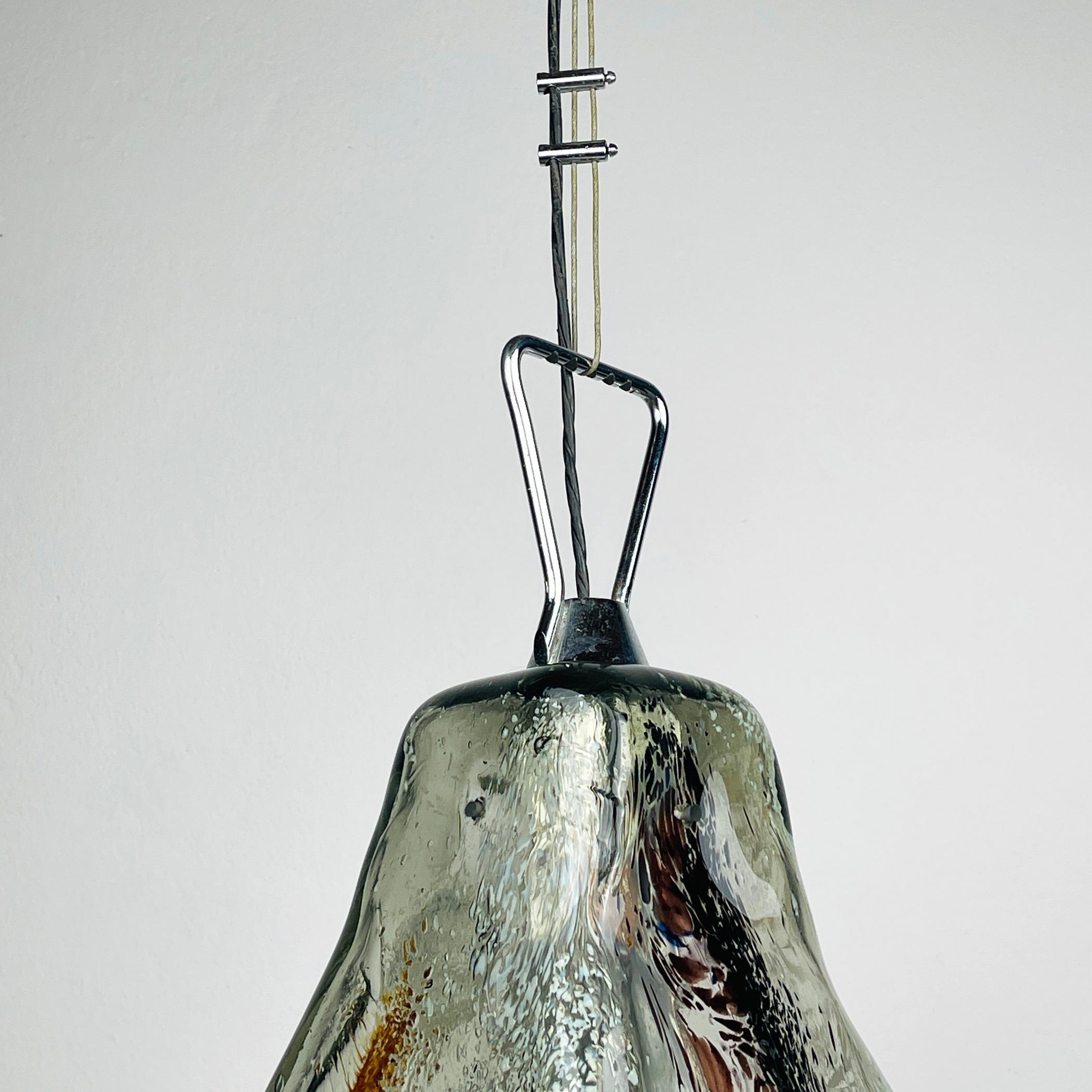 20th Century Murano Glass Pendant Lamp Flower by Carlo Nason for AV Mazzega Italy 1970s  For Sale