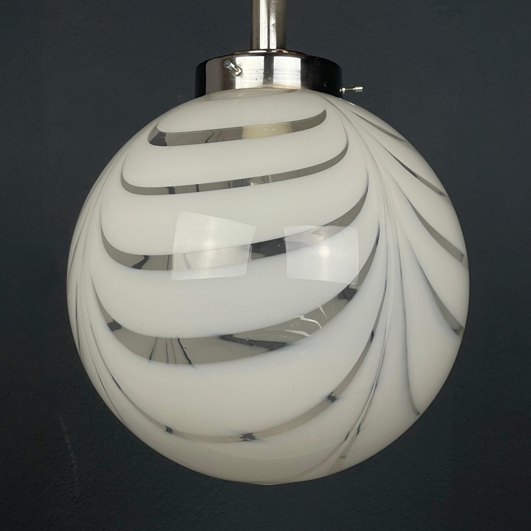 Murano glass pendant lamp Italy 1960s For Sale 5