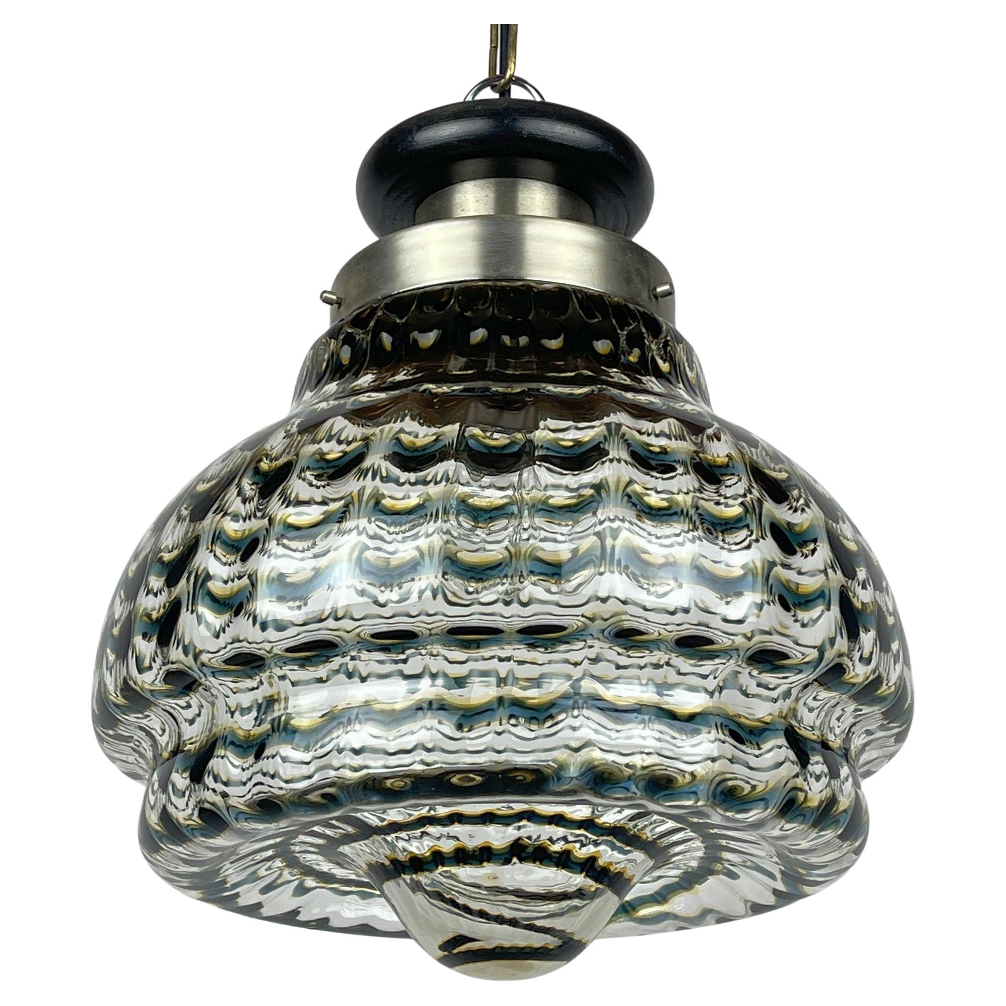 Lampe pendante en verre de Murano Italie 1960s
