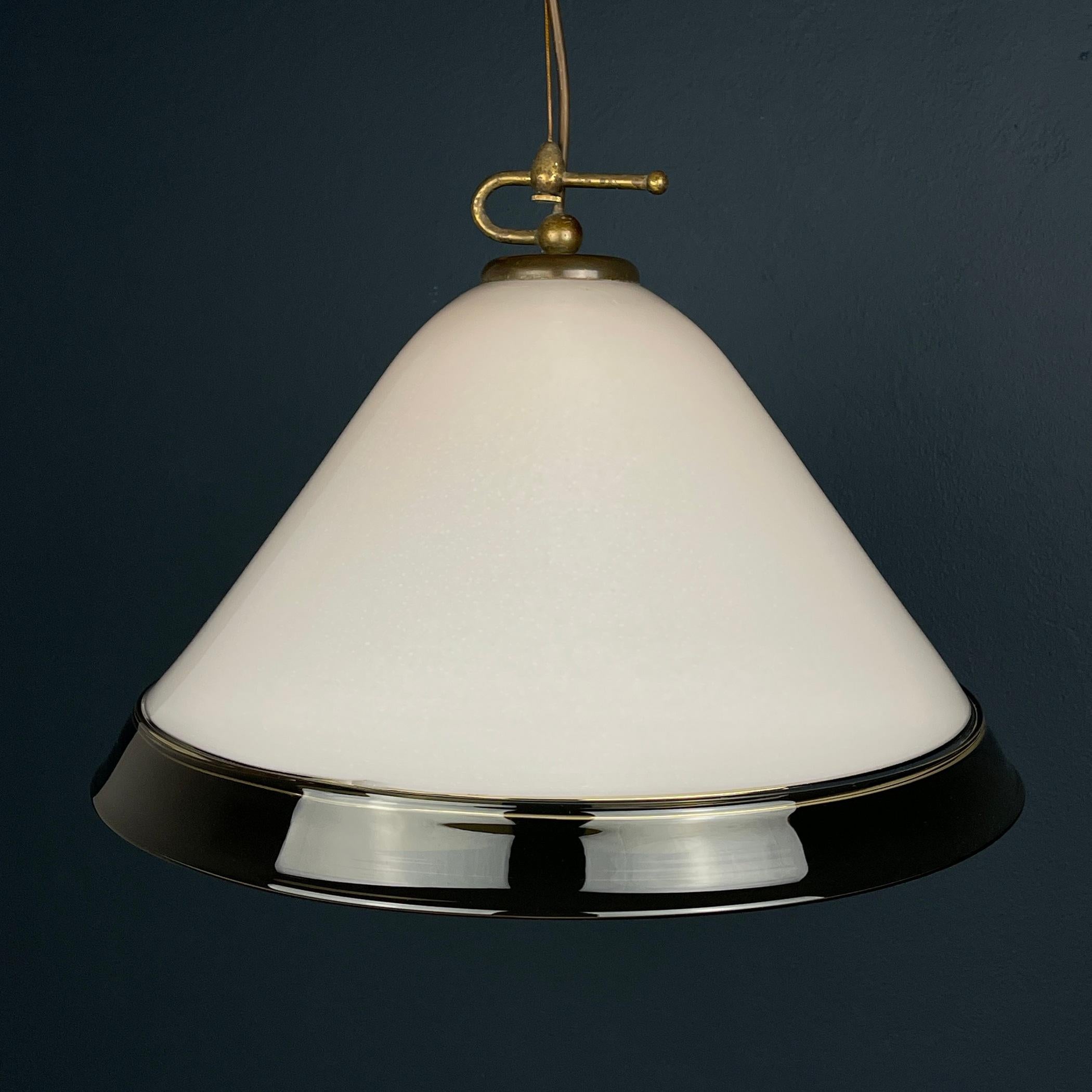 Lampe suspendue en verre de Murano Italie 1970 3