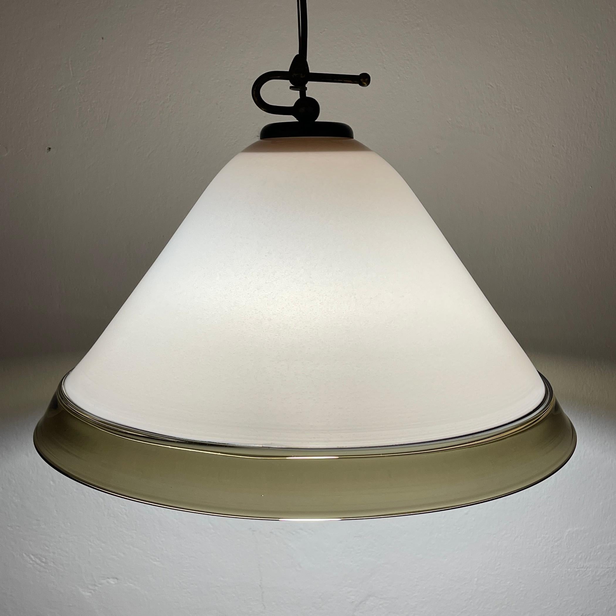 Lampe suspendue en verre de Murano Italie 1970 4