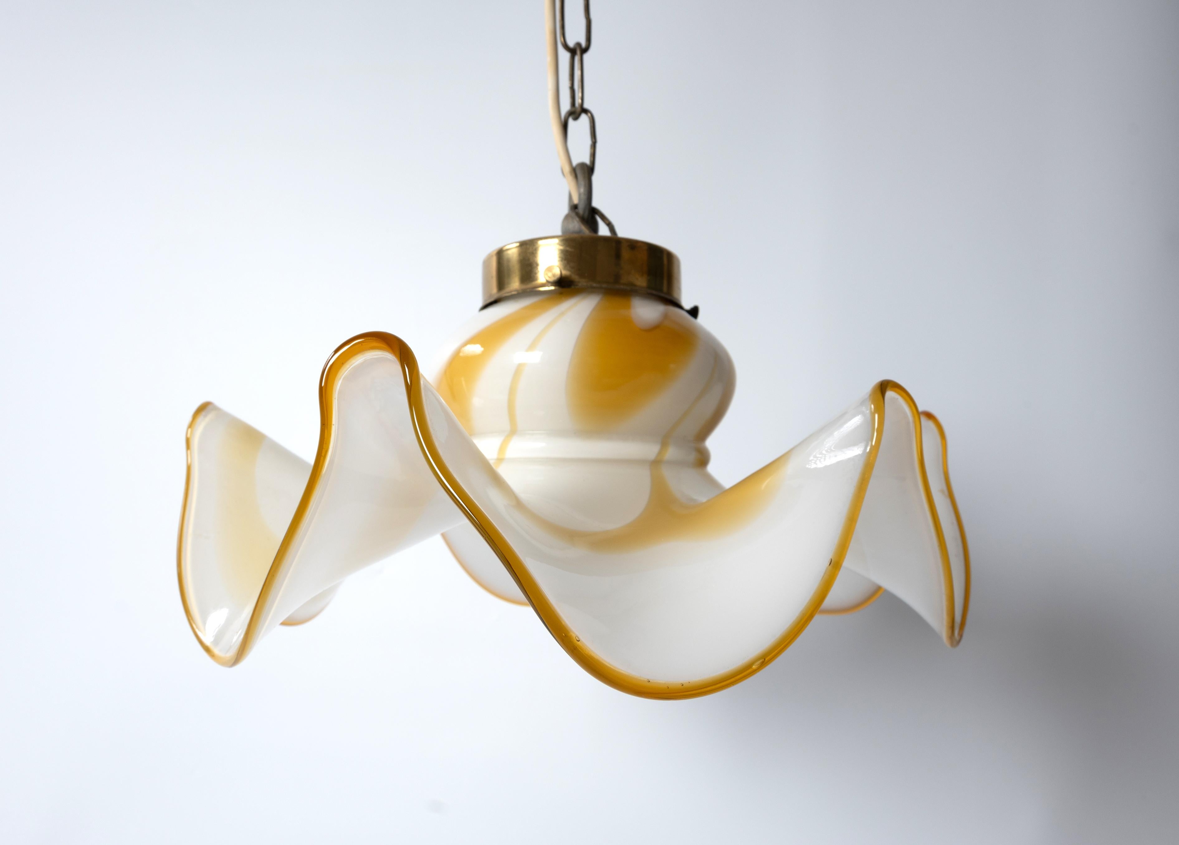 Mid-Century Modern Murano Glass Pendant Lamp, Italy, 1970s For Sale