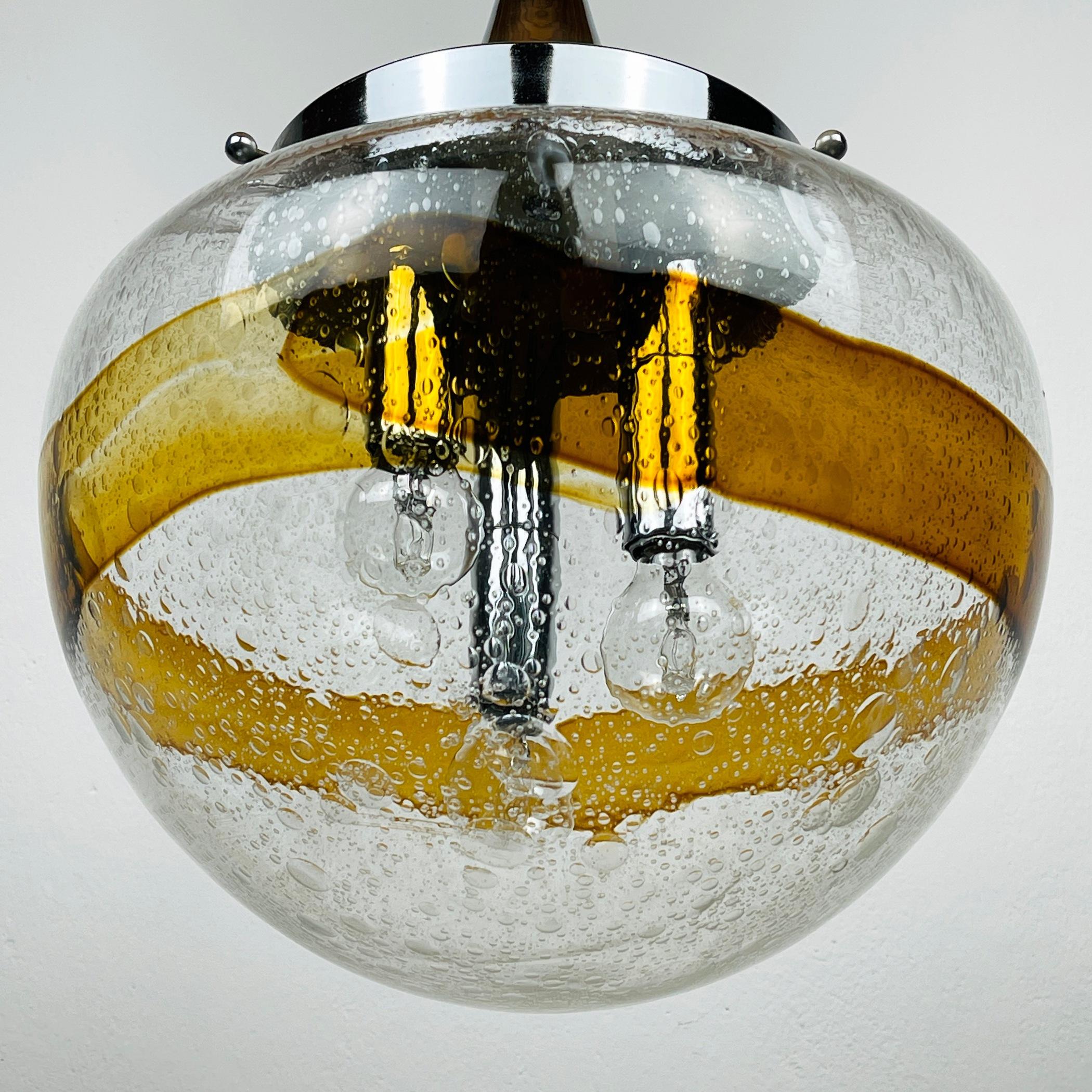 Mid-Century Modern Murano glass pendant lamp Italy 1970s  For Sale