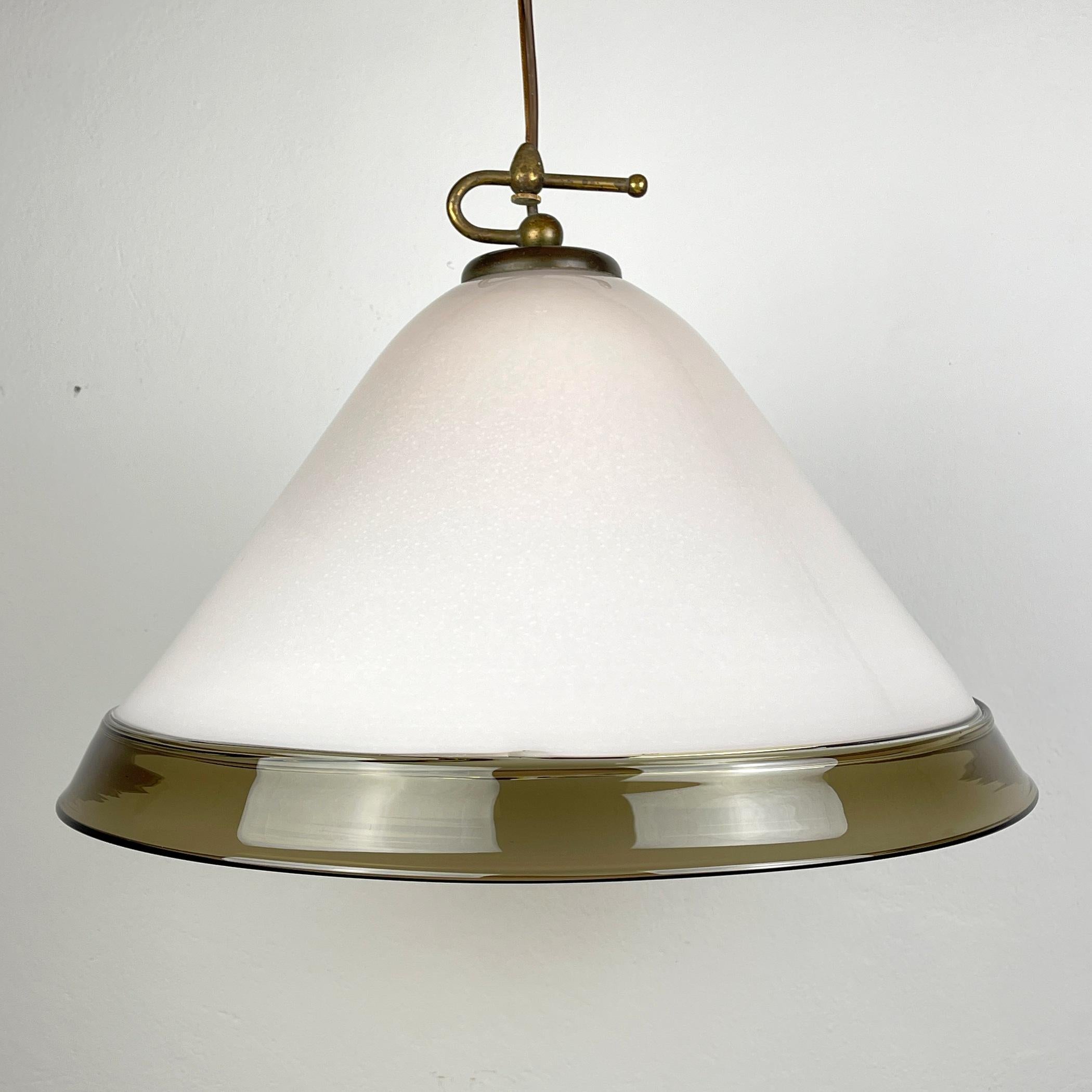 Mid-Century Modern Lampe suspendue en verre de Murano Italie 1970