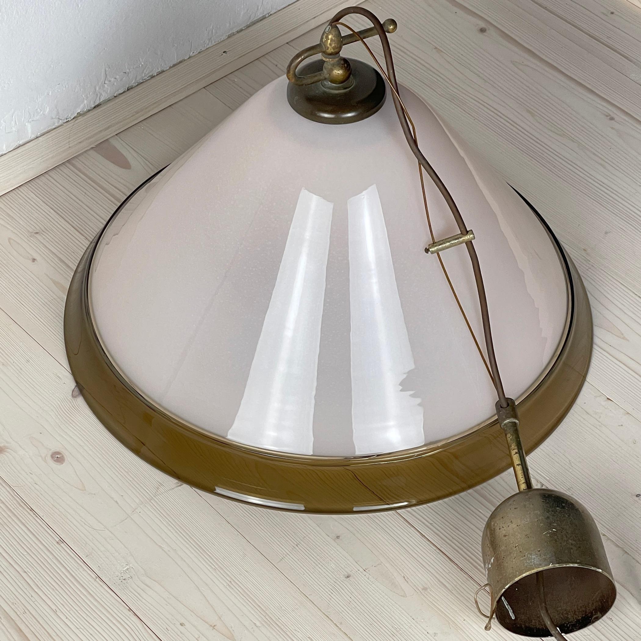 20ième siècle Lampe suspendue en verre de Murano Italie 1970