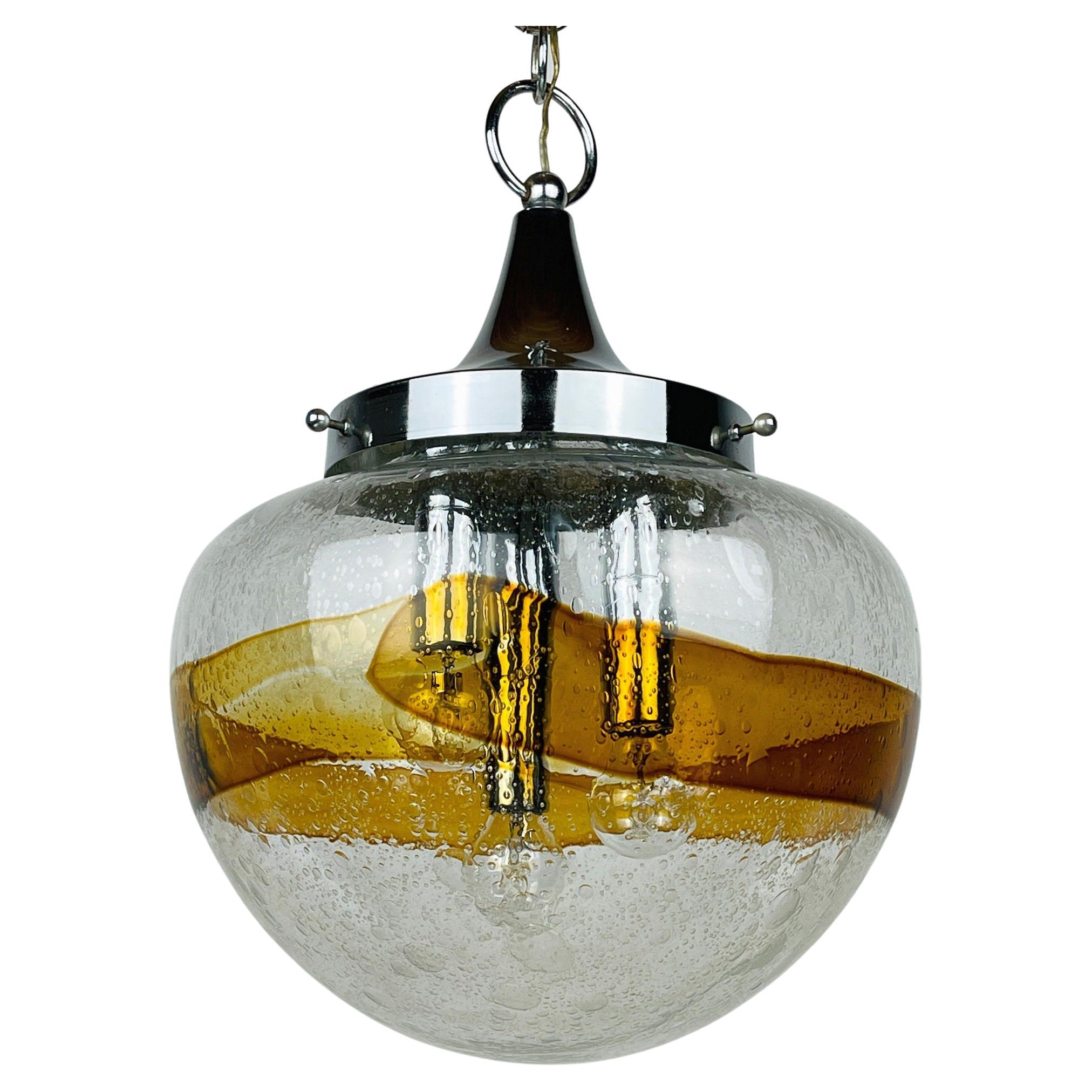 Lampe suspendue en verre de Murano Italie 1970  en vente