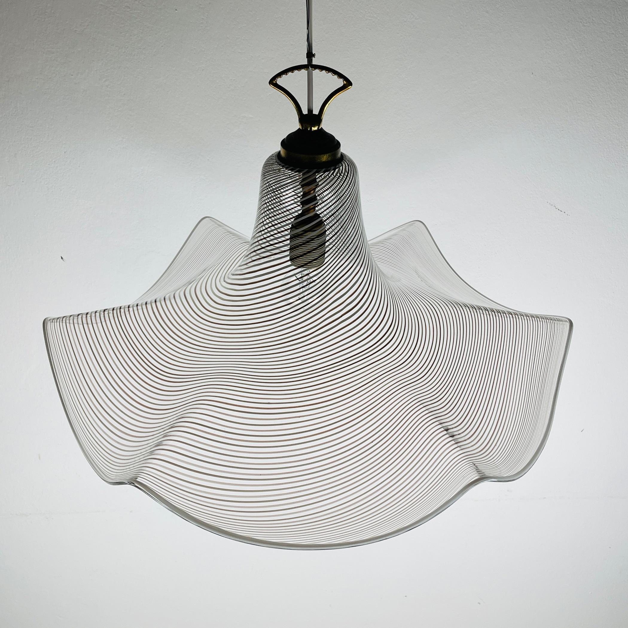 Murano glass pendant lamp Italy '70s For Sale 4