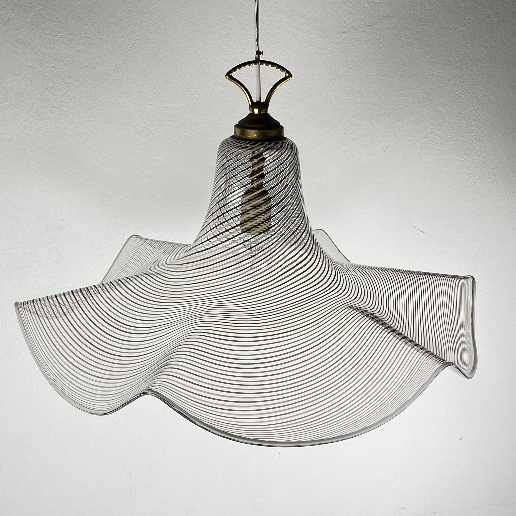 Murano glass pendant lamp Italy '70s For Sale 8