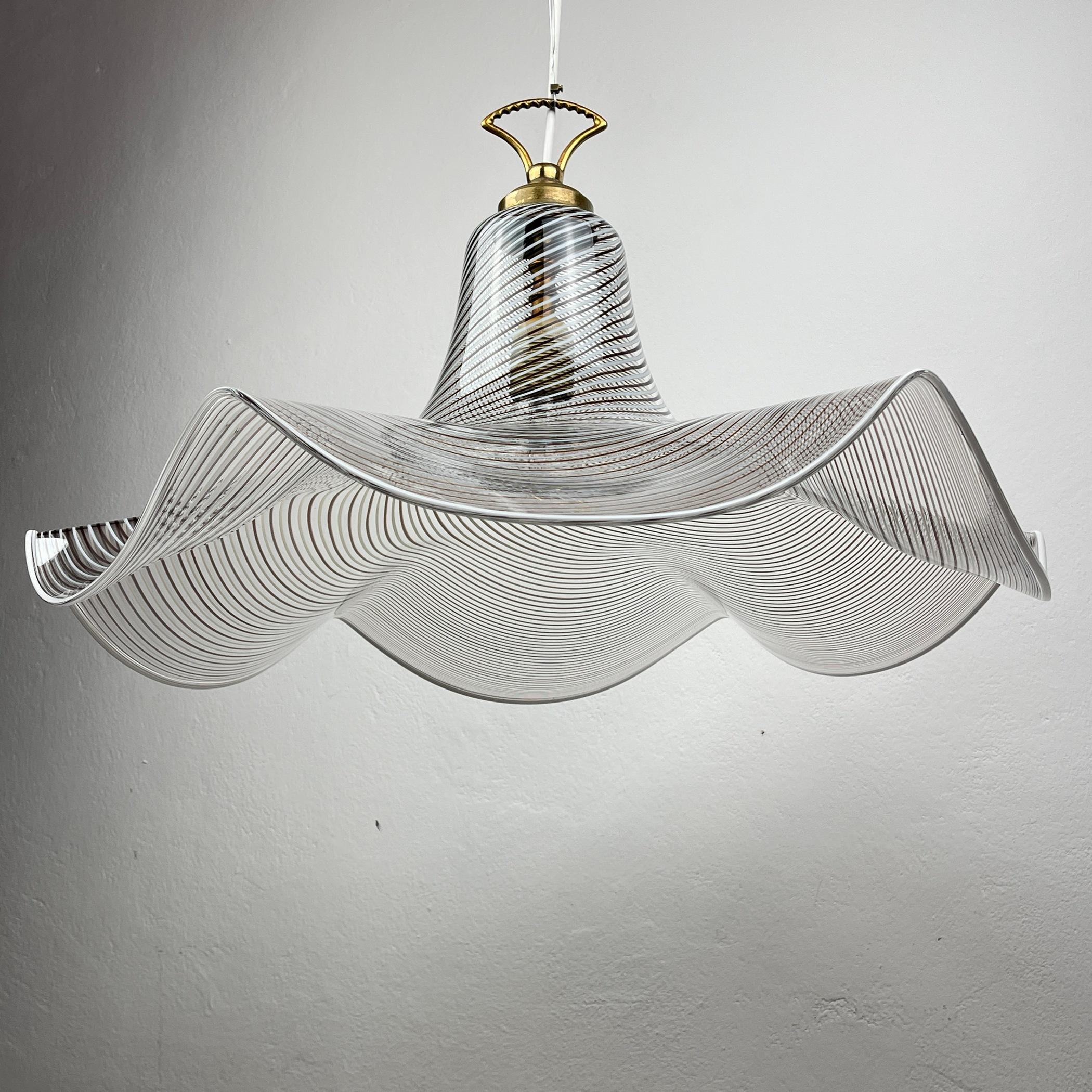 20th Century Murano glass pendant lamp Italy '70s For Sale