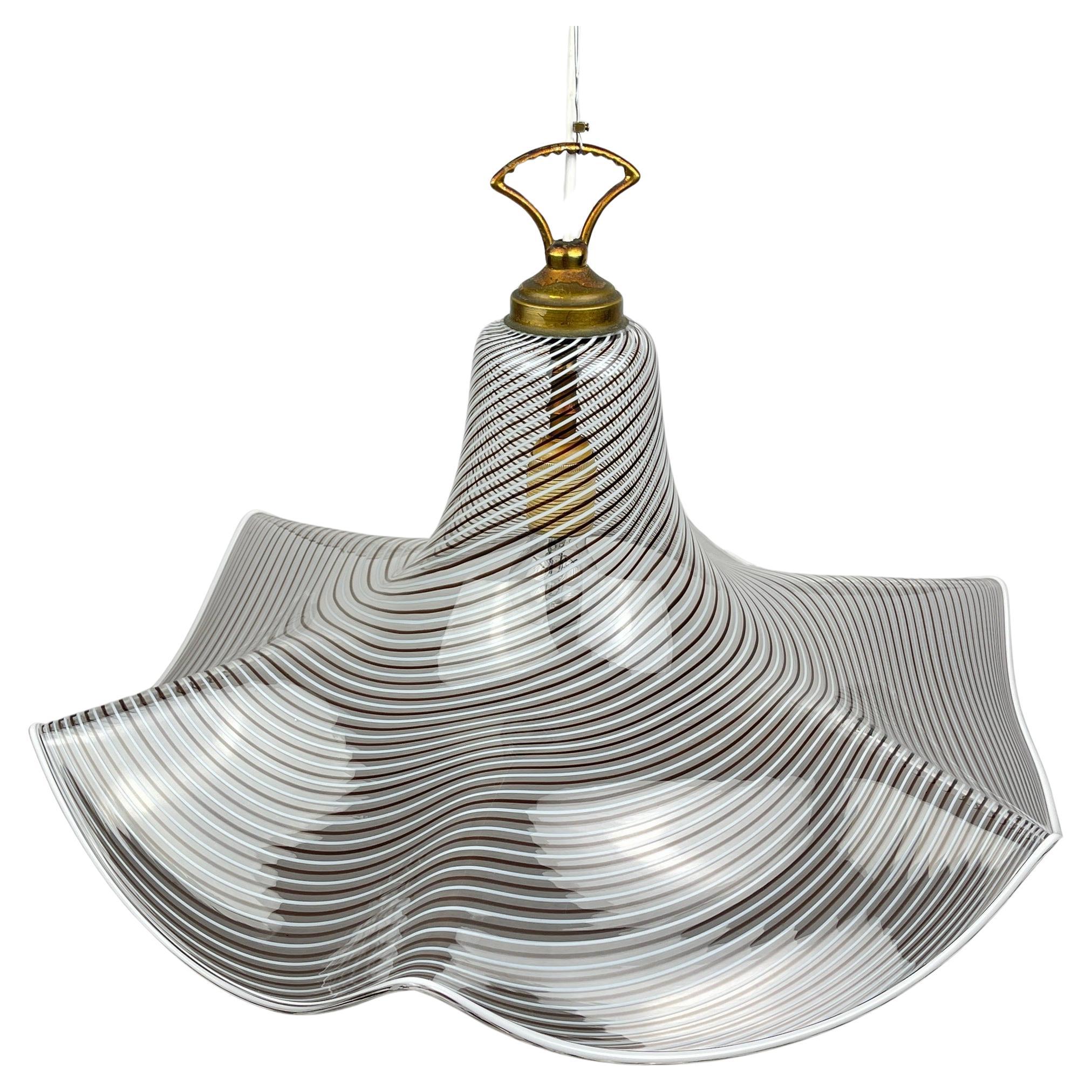 Murano glass pendant lamp Italy '70s For Sale