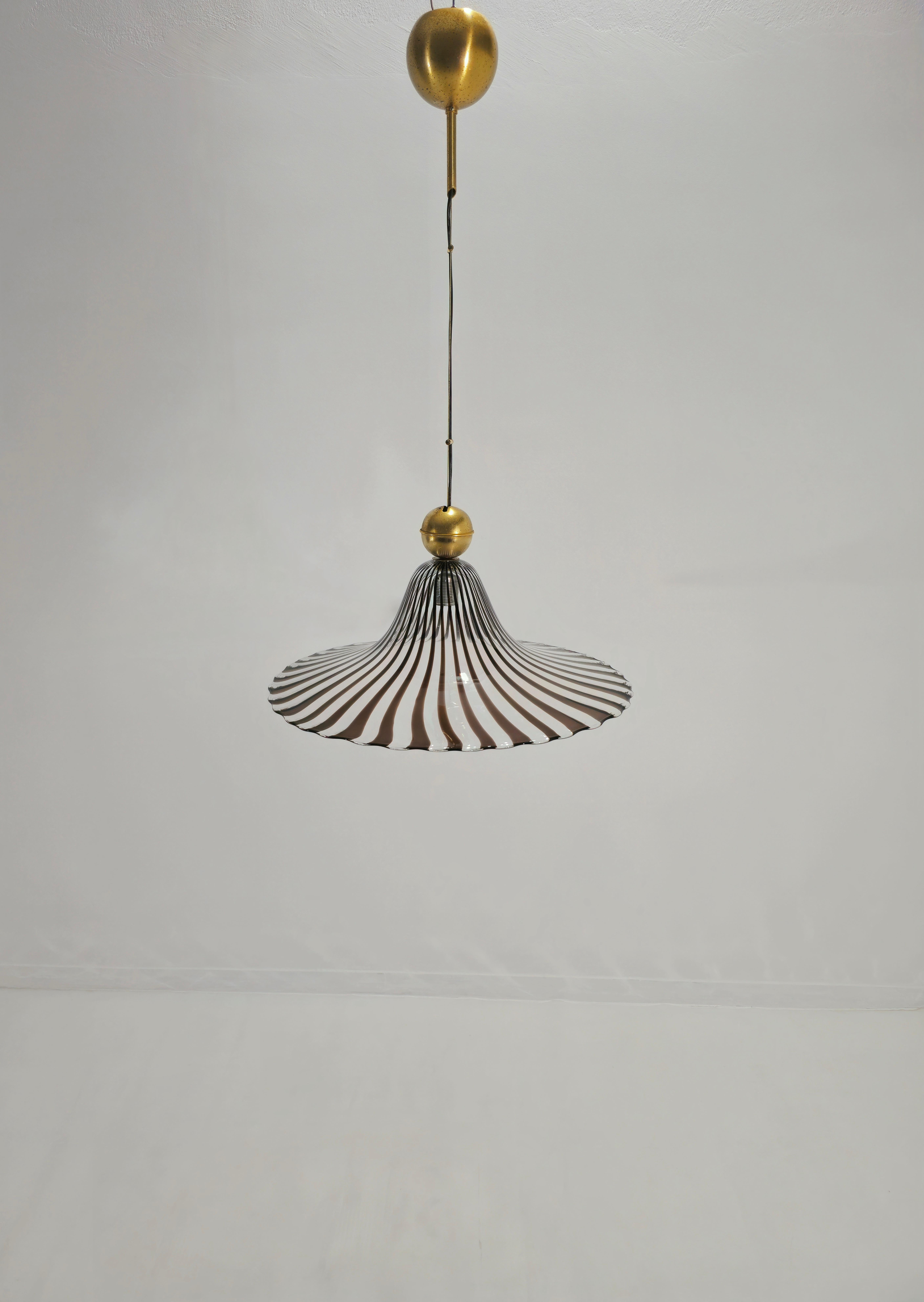 Murano Glass Pendant Lamp Lino Tagliapietra Mid-Century Modern Design Italy 70s 7