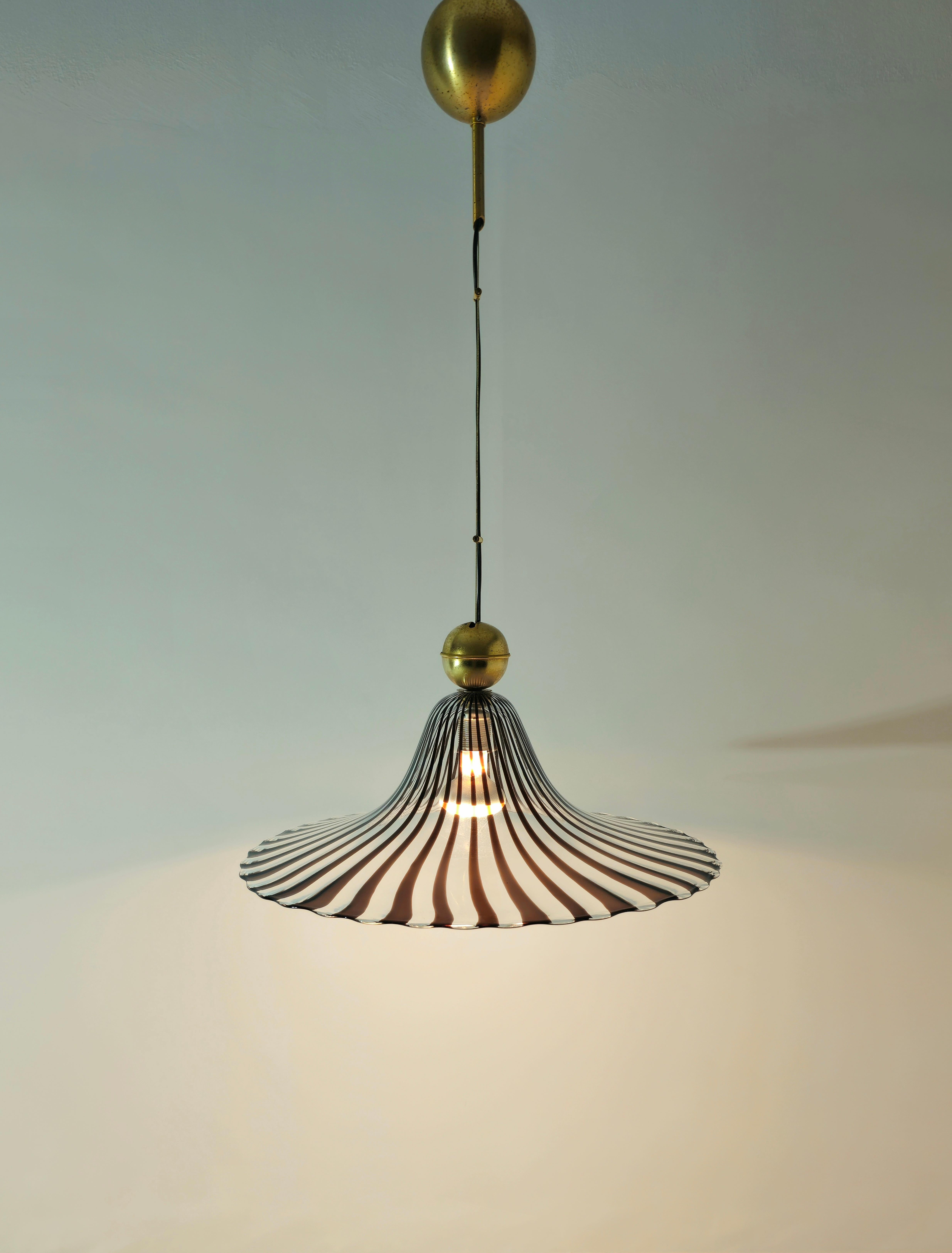 Murano Glass Pendant Lamp Lino Tagliapietra Mid-Century Modern Design Italy 70s 12