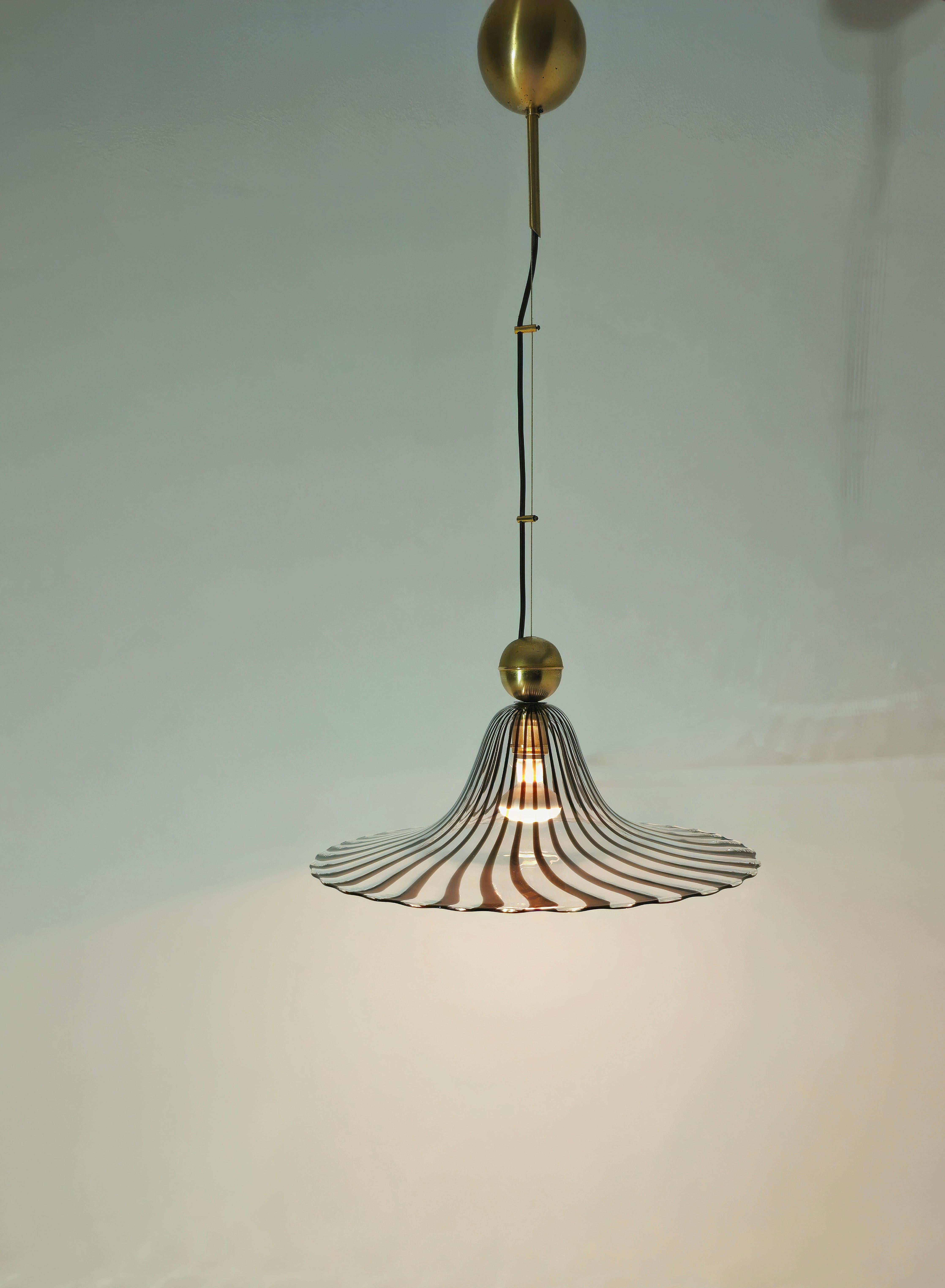 20th Century Murano Glass Pendant Lamp Lino Tagliapietra Mid-Century Modern Design Italy 70s