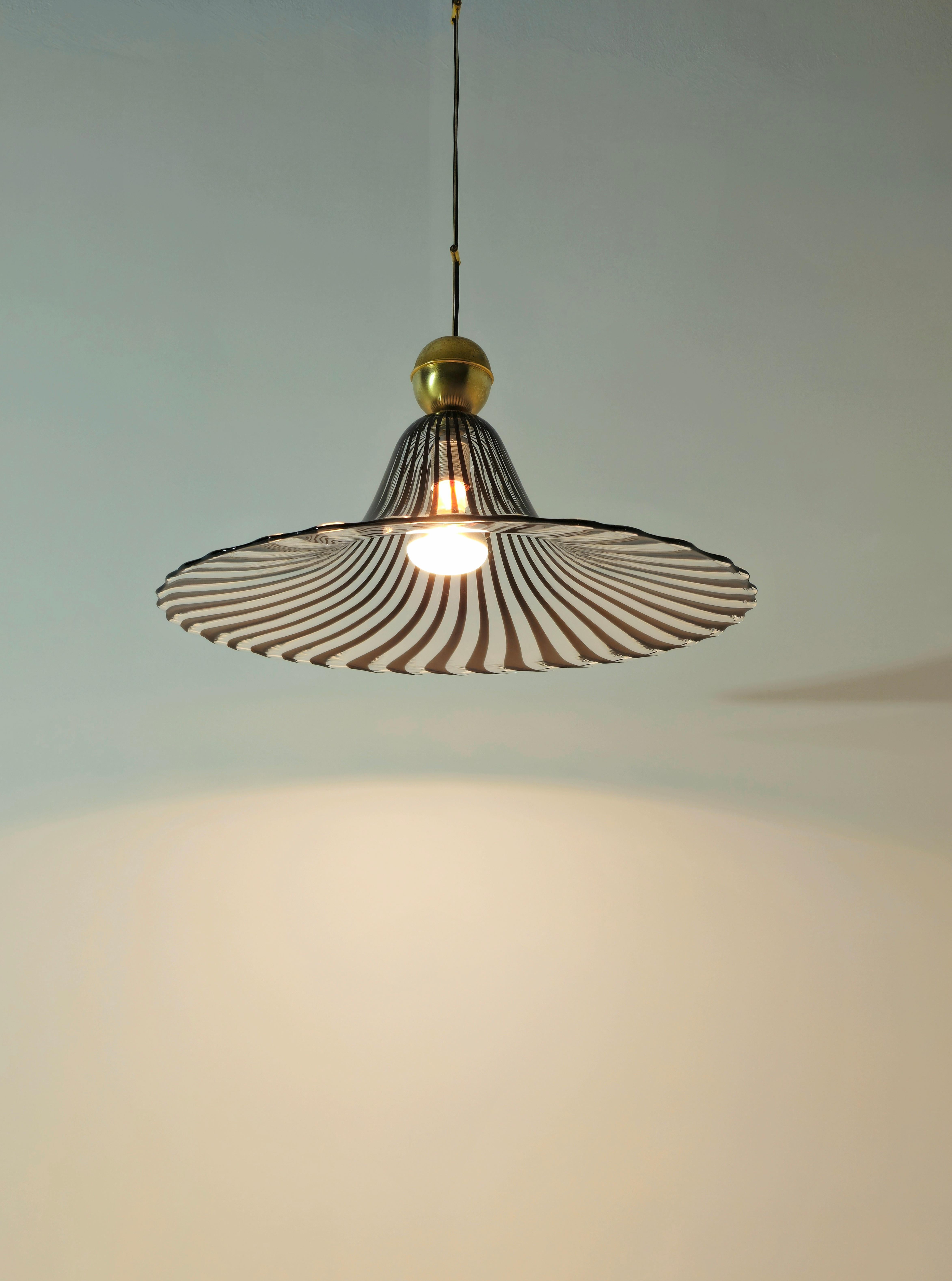 20th Century Murano Glass Pendant Lamp Lino Tagliapietra Mid-Century Modern Design Italy 70s