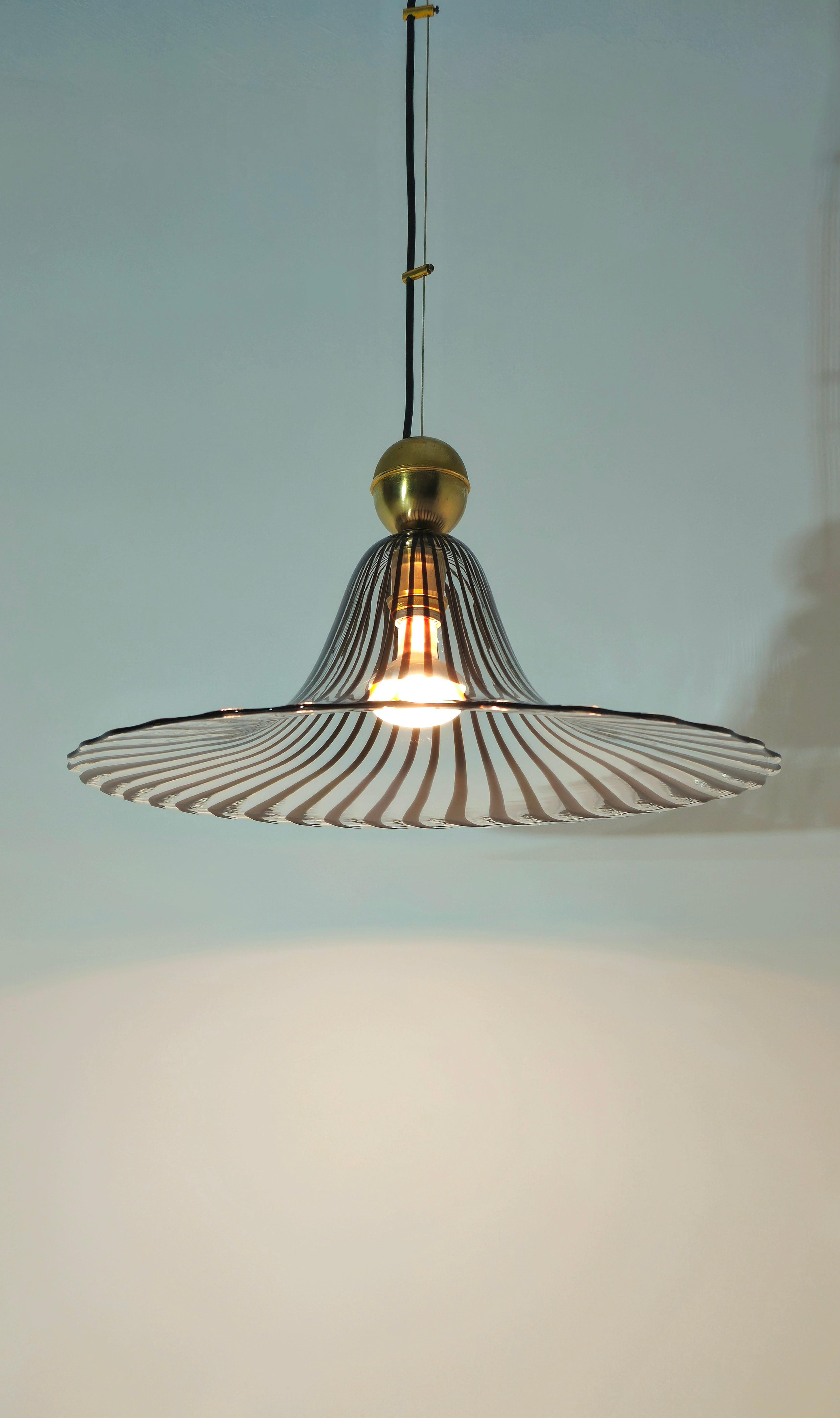 Murano Glass Pendant Lamp Lino Tagliapietra Mid-Century Modern Design Italy 70s 1