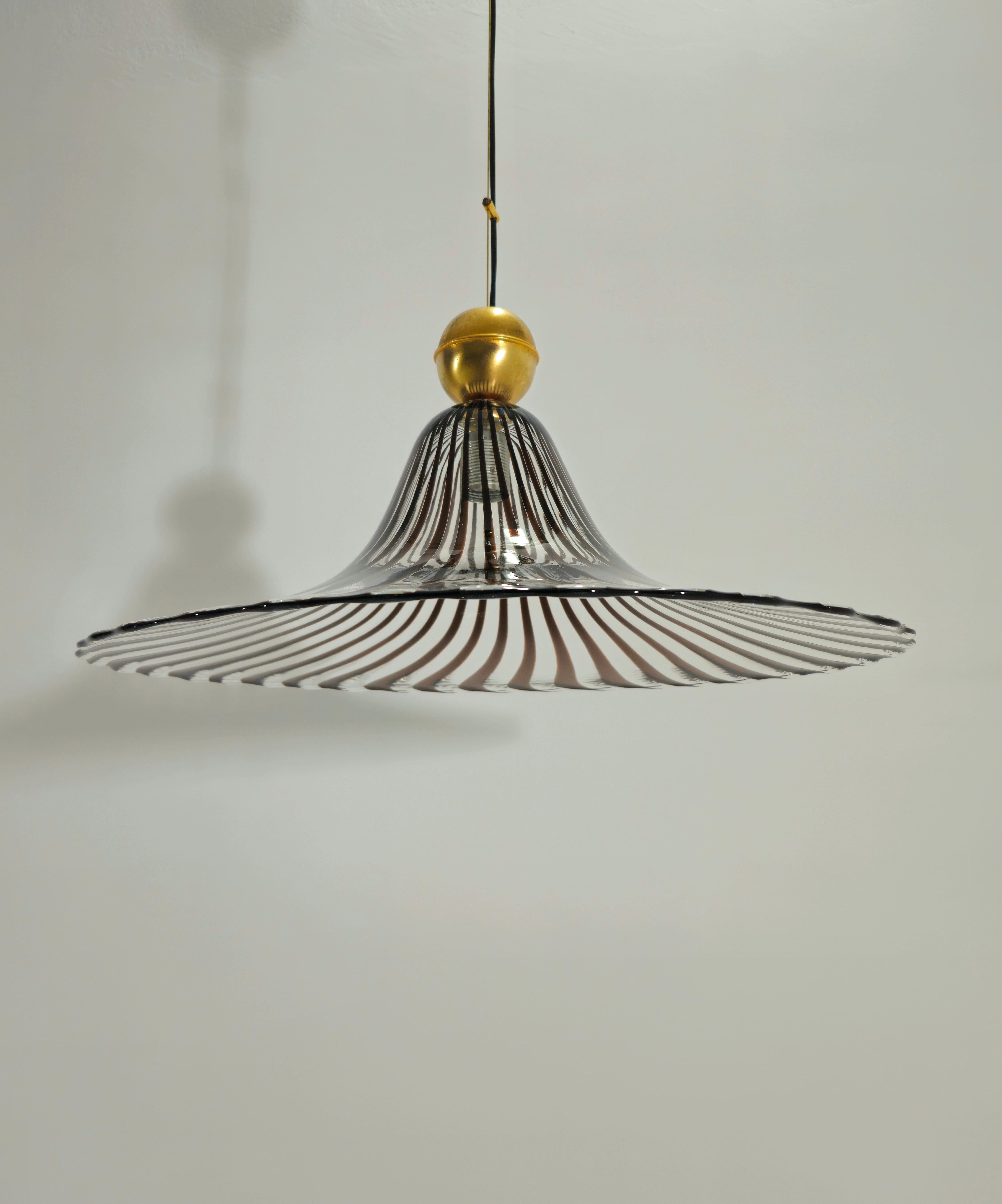 Murano Glass Pendant Lamp Lino Tagliapietra Mid-Century Modern Design Italy 70s 1