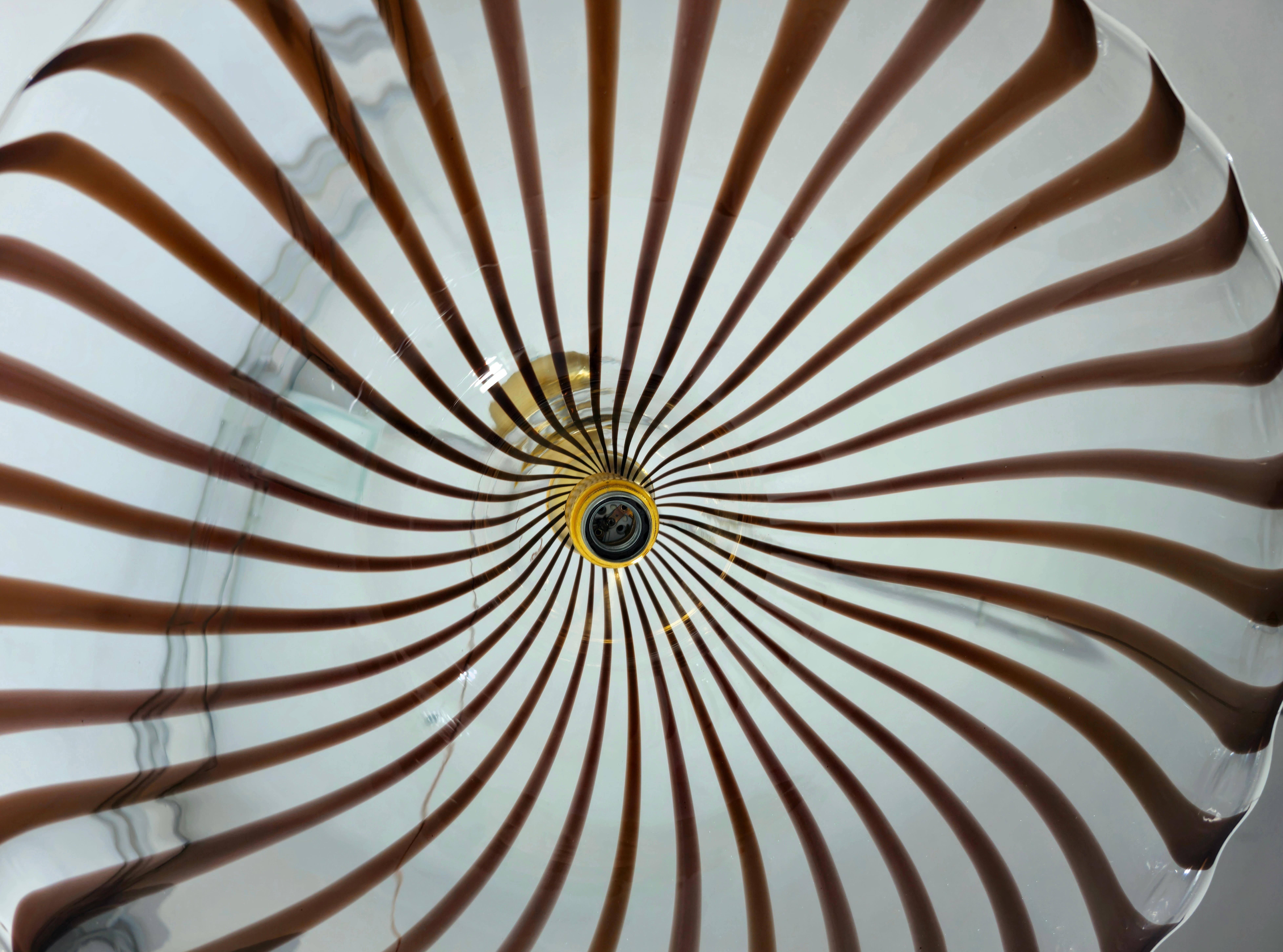 Murano Glass Pendant Lamp Lino Tagliapietra Mid-Century Modern Design Italy 70s 2