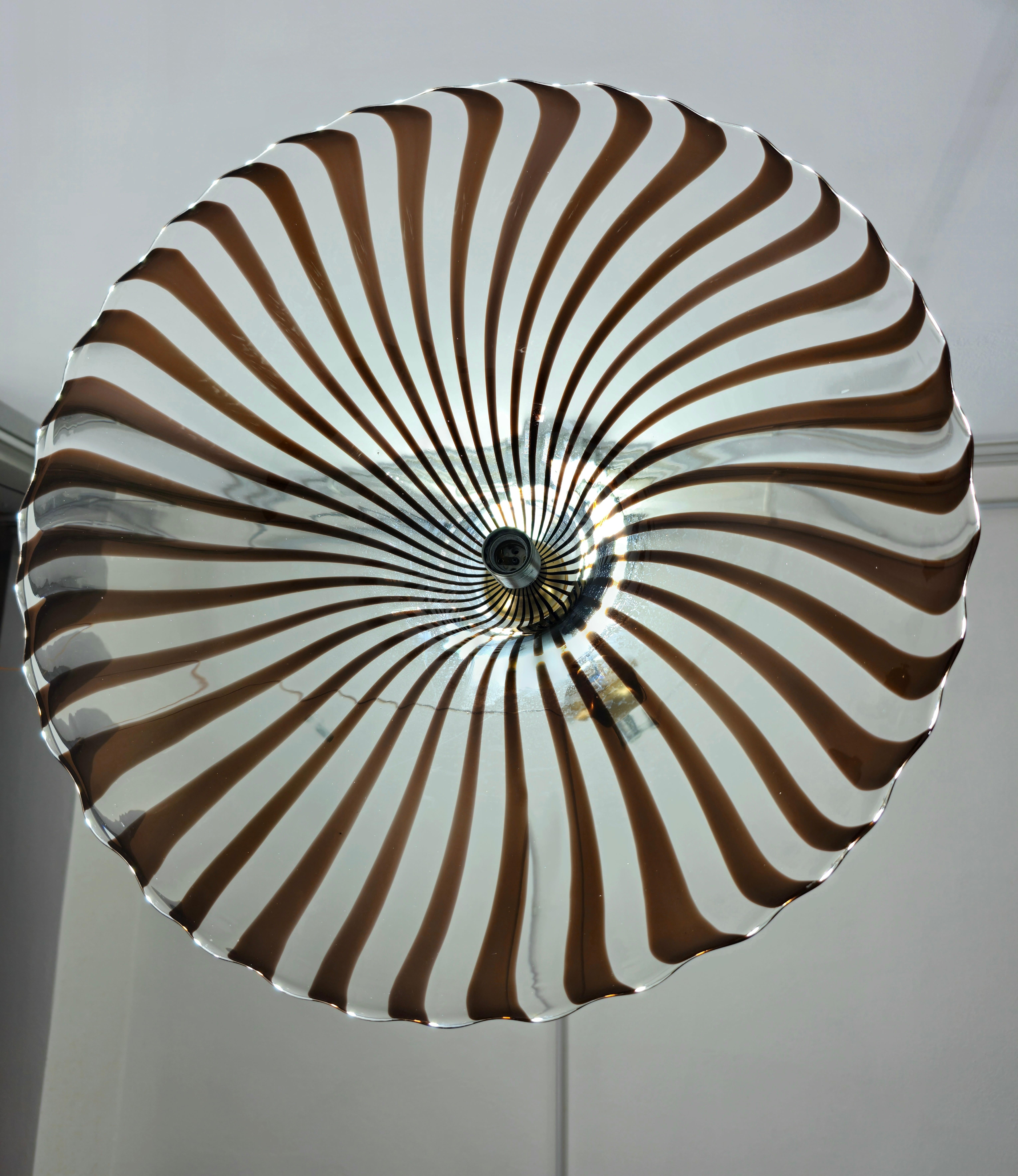 Murano Glass Pendant Lamp Lino Tagliapietra Mid-Century Modern Design Italy 70s 2