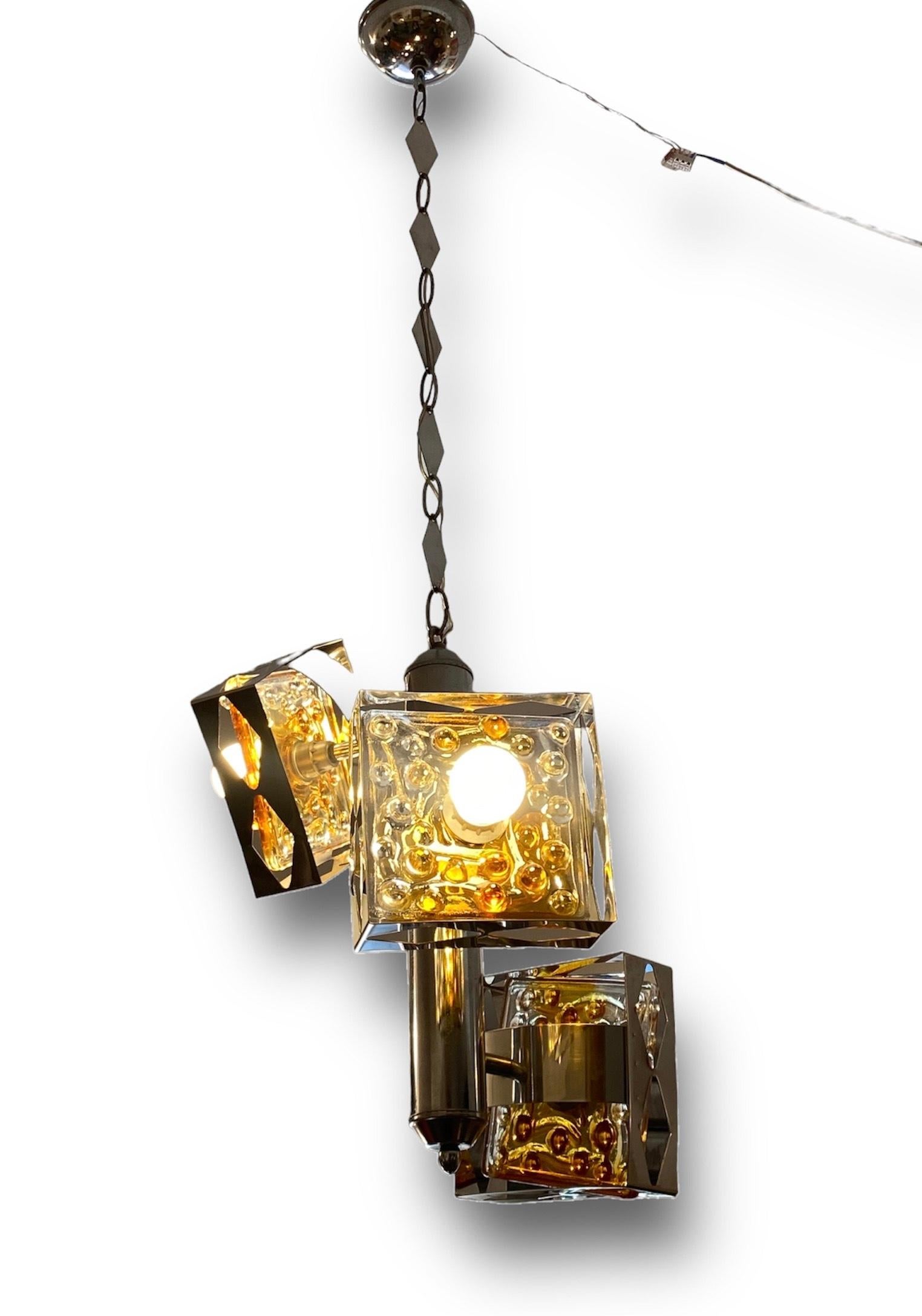 Murano Glass Pendant Lamp, Toni Zuccheri, circa 1970 For Sale 1